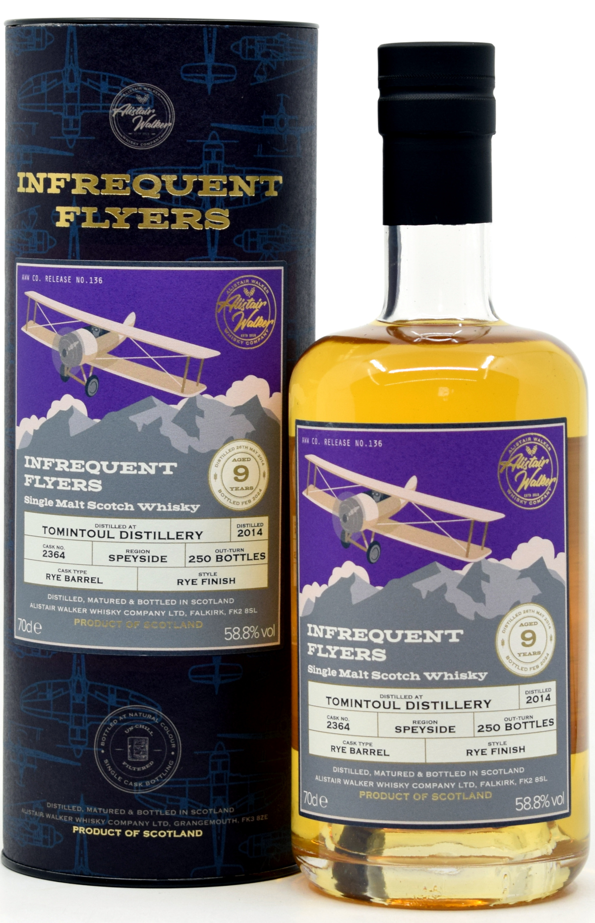 tomintoul_9_AWWC Tomintoul 9 Jahre 2014/2023 Rye Cask Alistair Walker Infrequent Flyers 58,8% vol.