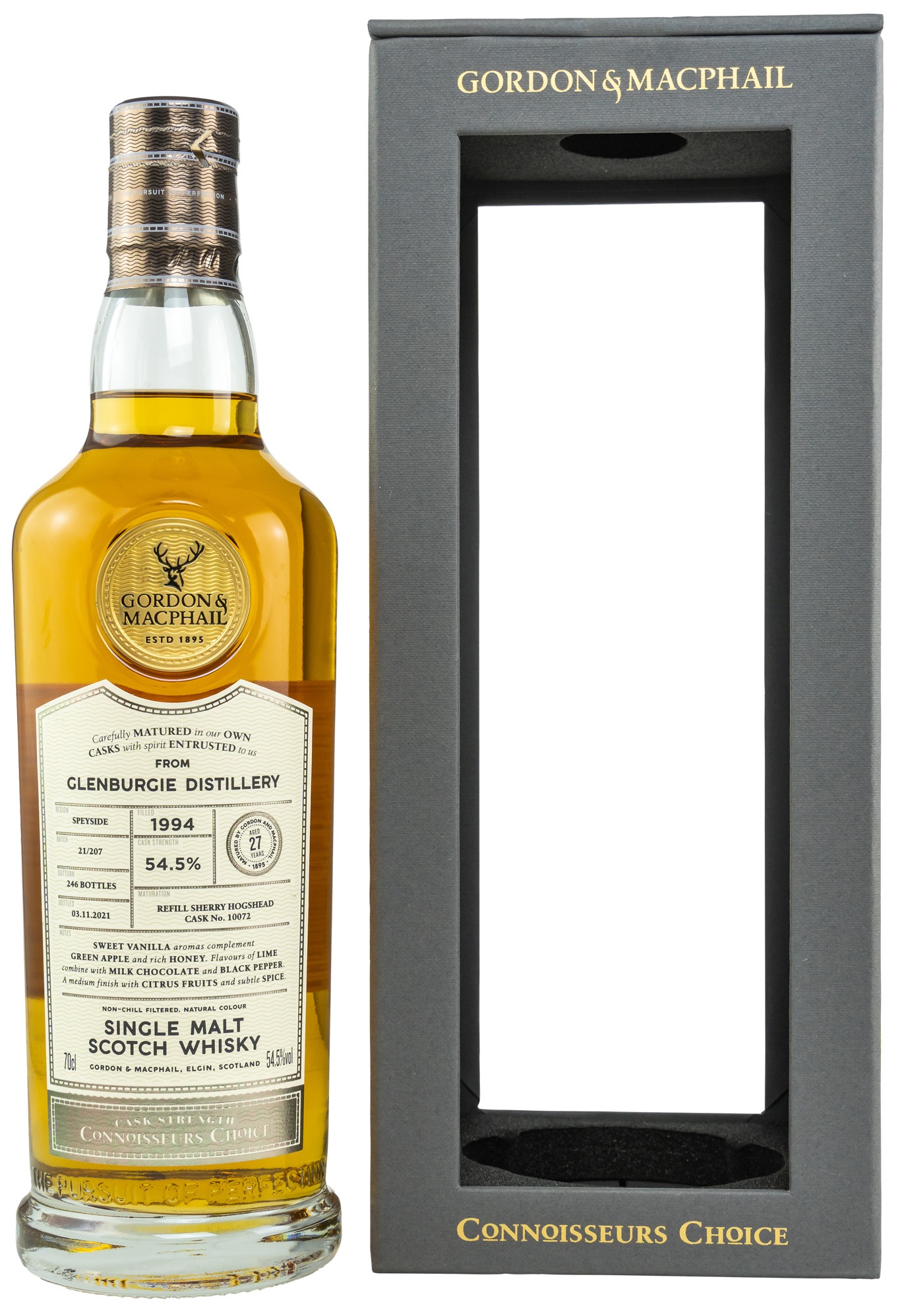 Glenburgie 27 Jahre 1994/2021 Sherry Cask Gordon & MacPhail Cask Strength 54,5% vol.
