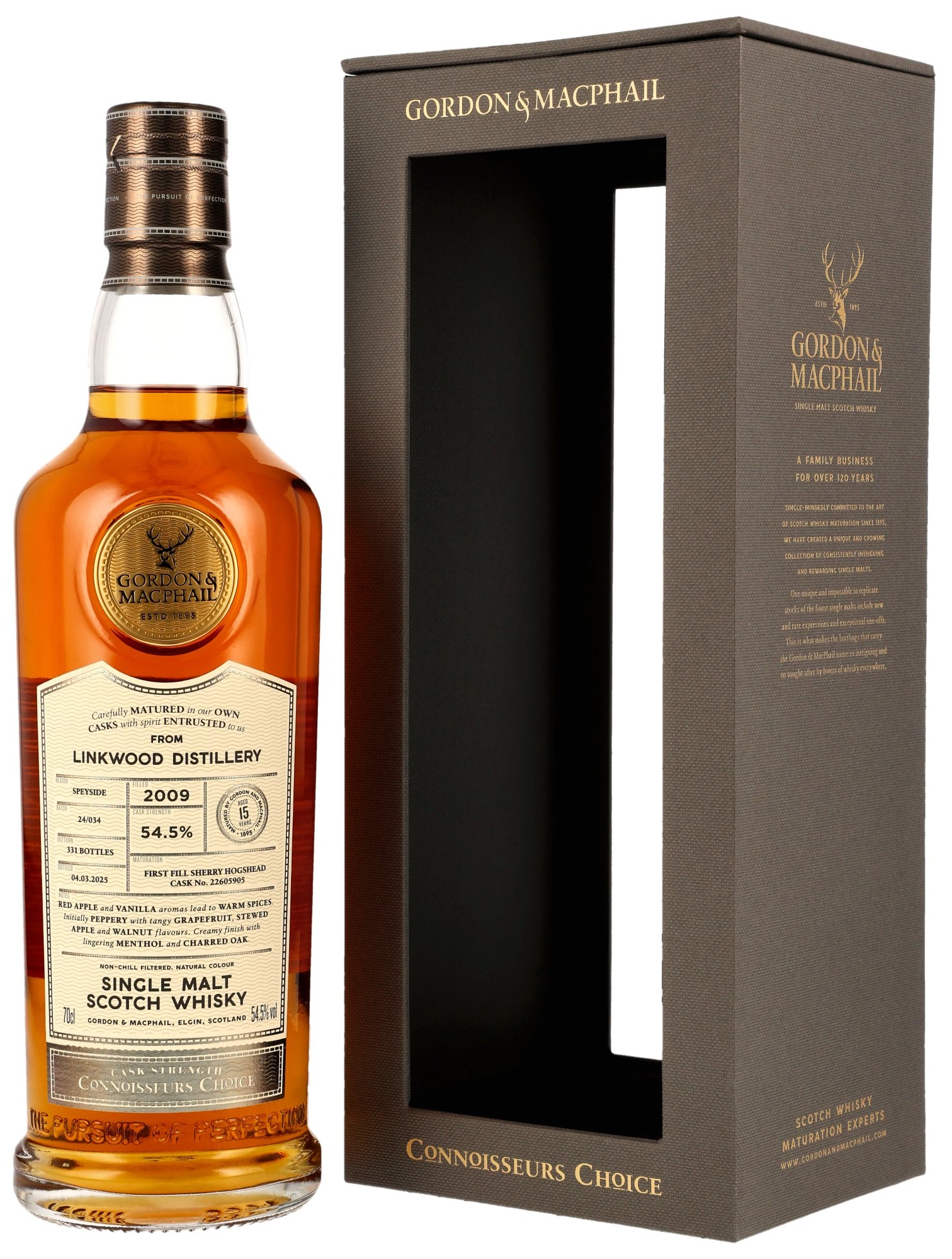 Linkwood-2009-gm Linkwood 15 Jahre 2009/2025 1st Fill Sherry Cask Gordon & MacPhail 54,5% vol.