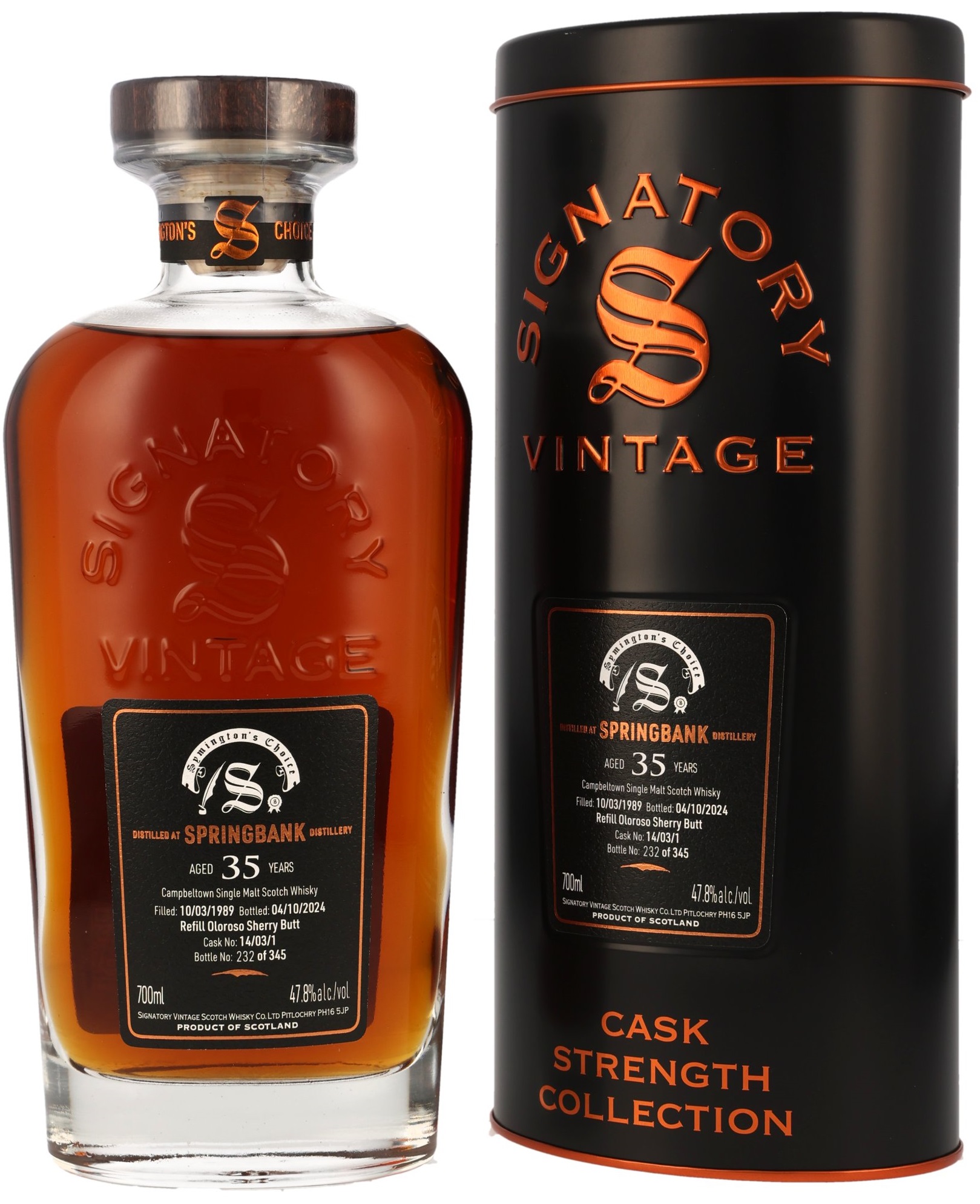 Springbank-1989-2024-SV Springbank 35 Jahre 1989/2024 Symingtons Choice Signatory Cask Strength #14/03/1 47,8% vol.