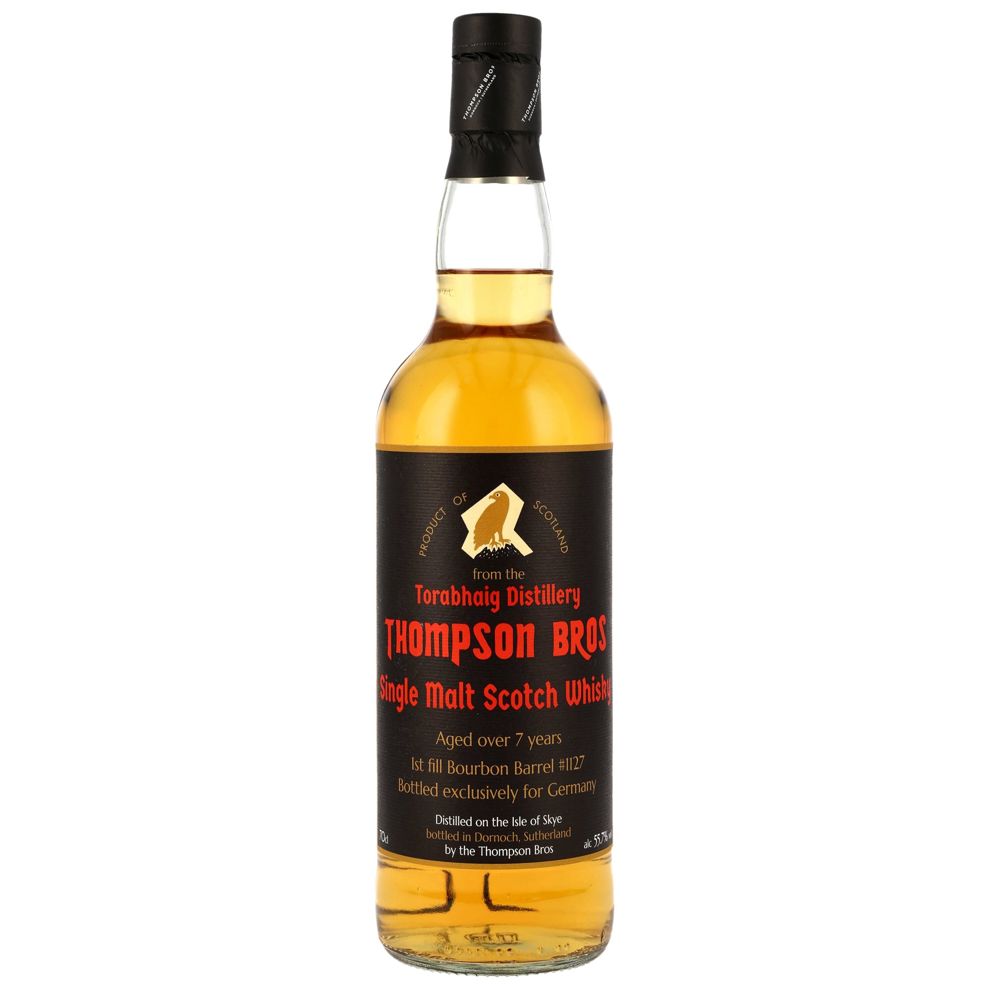 Torabhaig 7 Jahre 2018/2025 1st Fill Bourbon Barrel #1127 Thompson Bros 55,7% vol.
