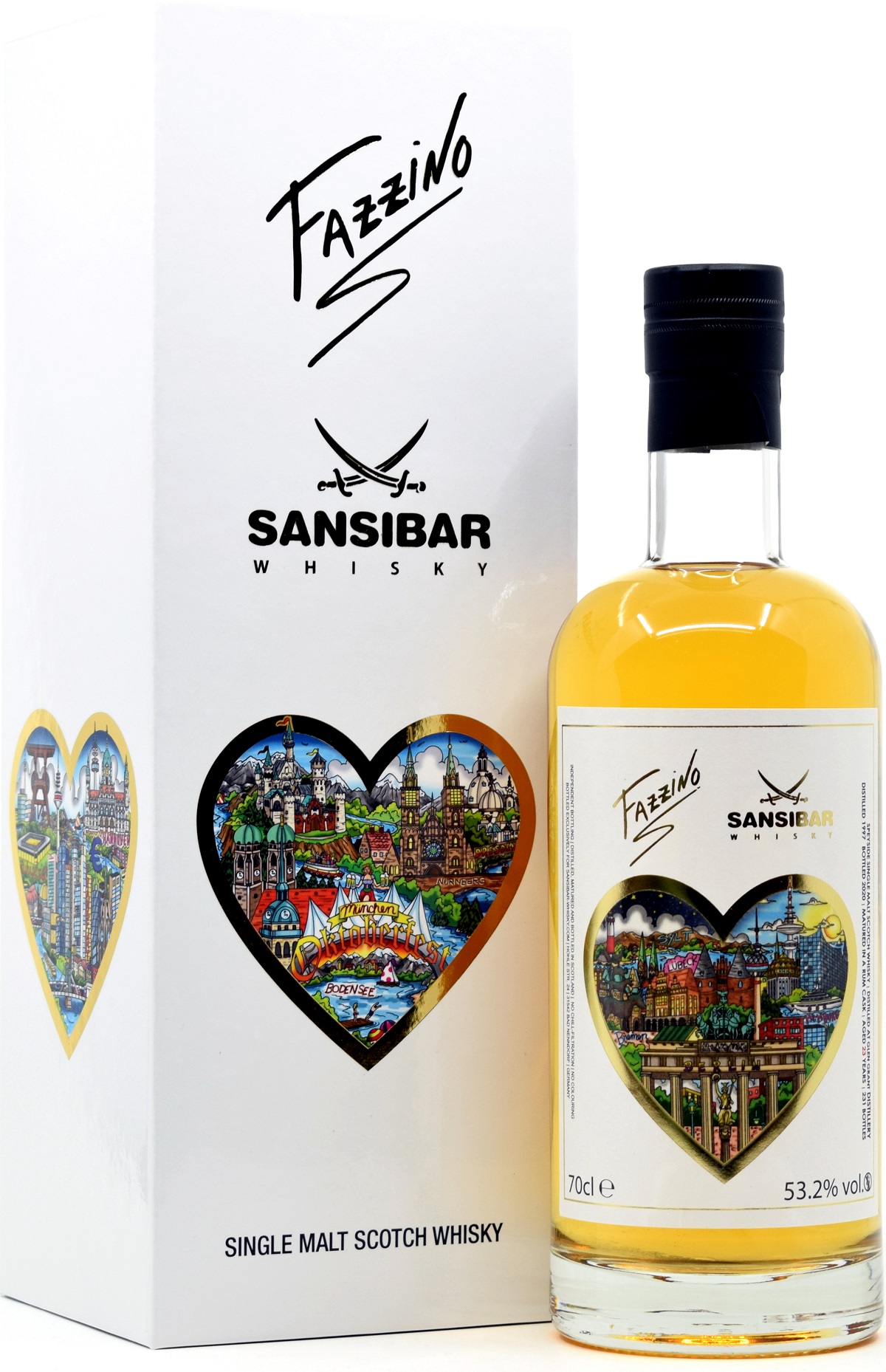 glengrant_fazzino Glen Grant 23 Jahre 1997/2020 Rum Cask Sansibar Fazzino Artwork 53,2% vol.