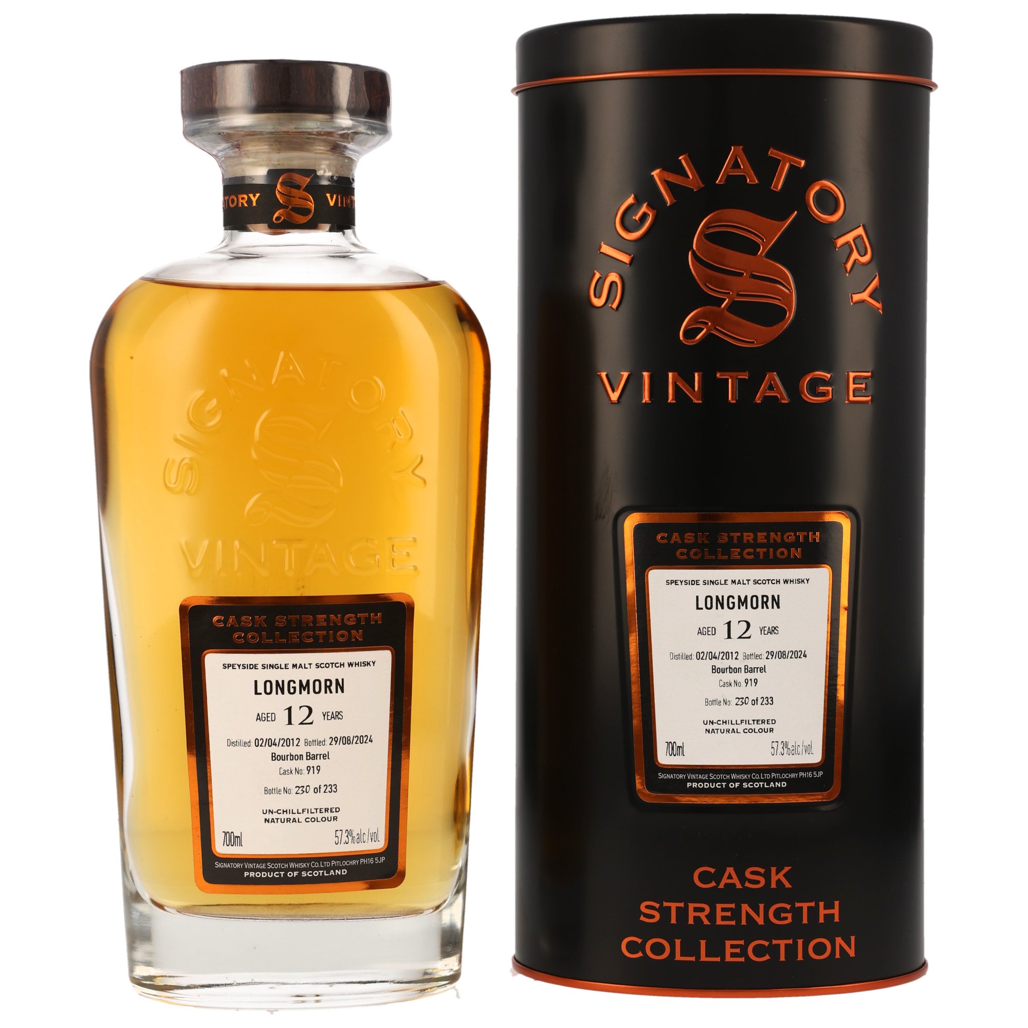 Longmorn-2012-919 Longmorn 12 Jahre 2012/2024 Signatory Cask Strength #919 57,3% vol.