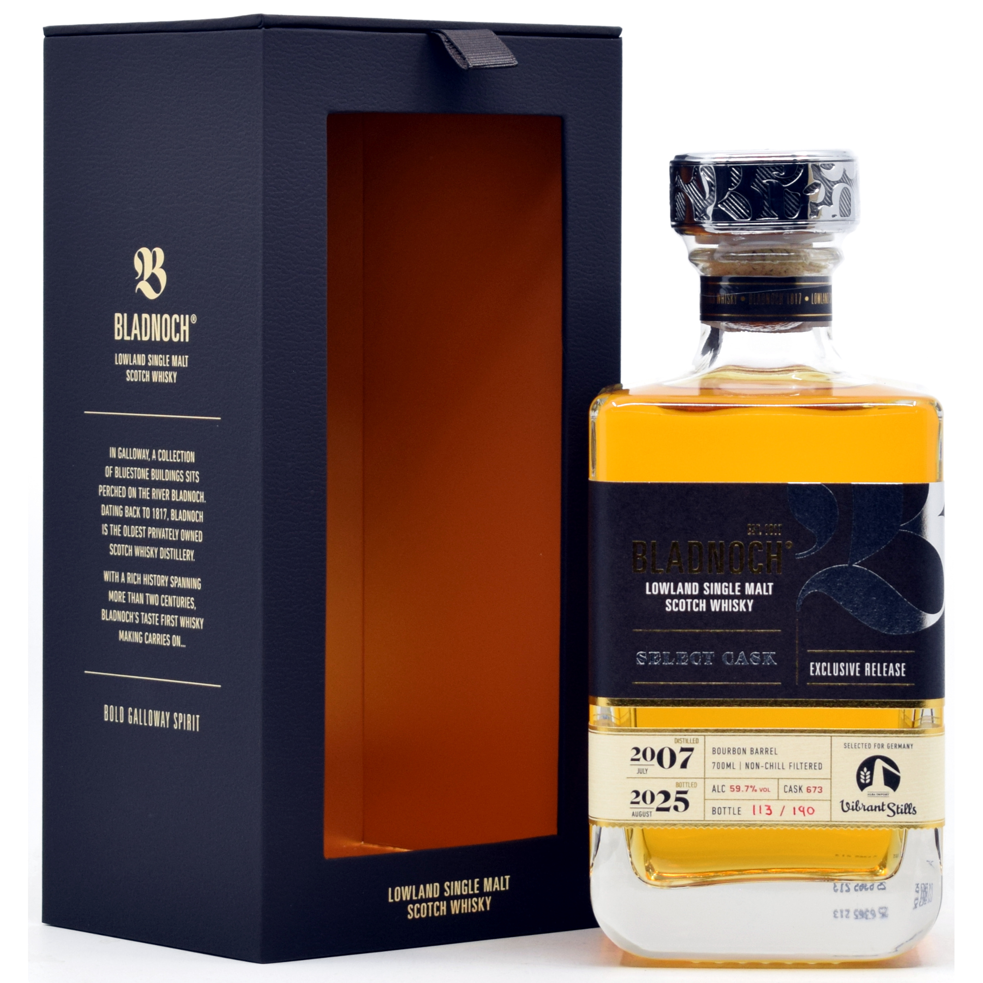 Bladnoch 18 Jahre 2007/2025 Bourbon Single Cask #673 59,7% vol.