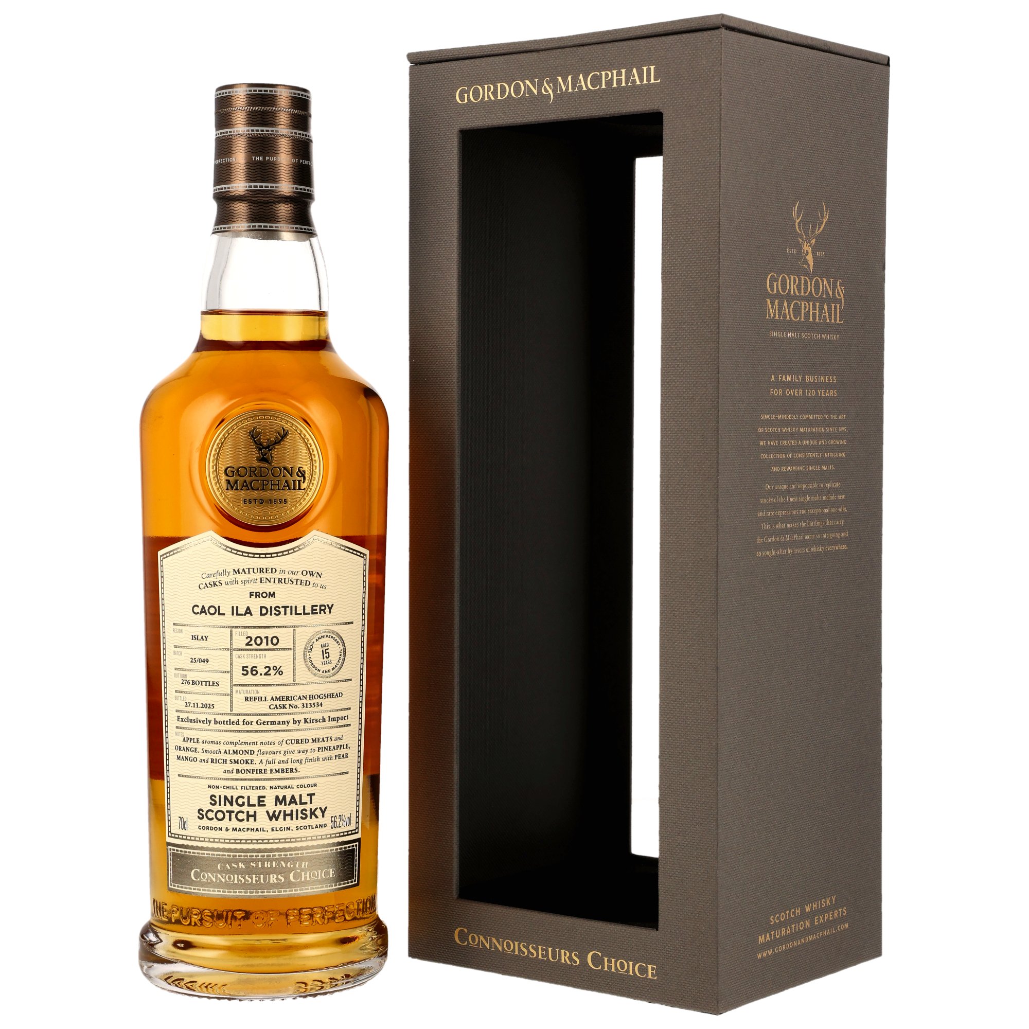 Caol Ila 15 Jahre 2010/2025 Gordon & MacPhail Cask Strength #313534 for germany 56,2% vol.