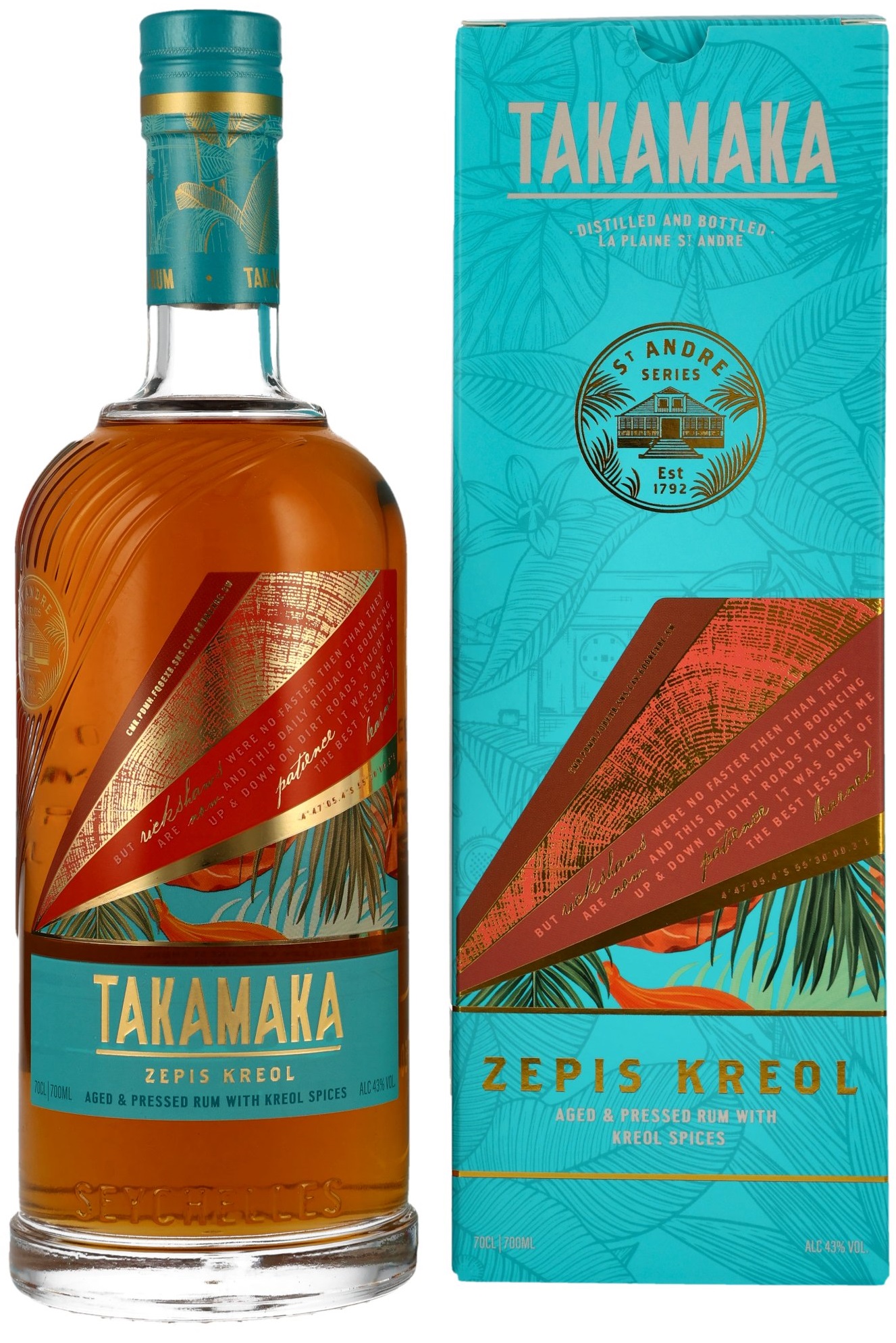 Takamaka-Zepis-Kreol-Spiced-Rum Takamaka Zepis Kreol Seychelles Rum 43% vol.