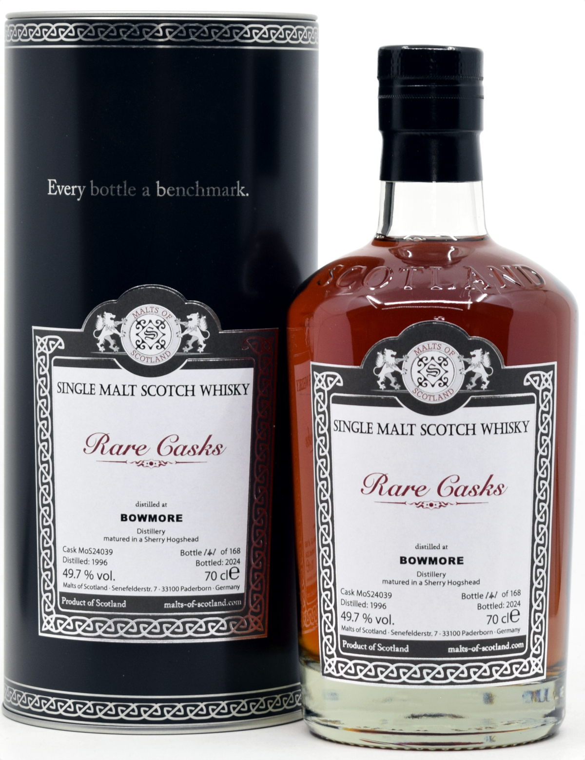 bowmore_1996_mos Bowmore 28 Jahre 1996/2024 Sherry Cask Malts of Scotland Rare Cask Range 49,7% vol.