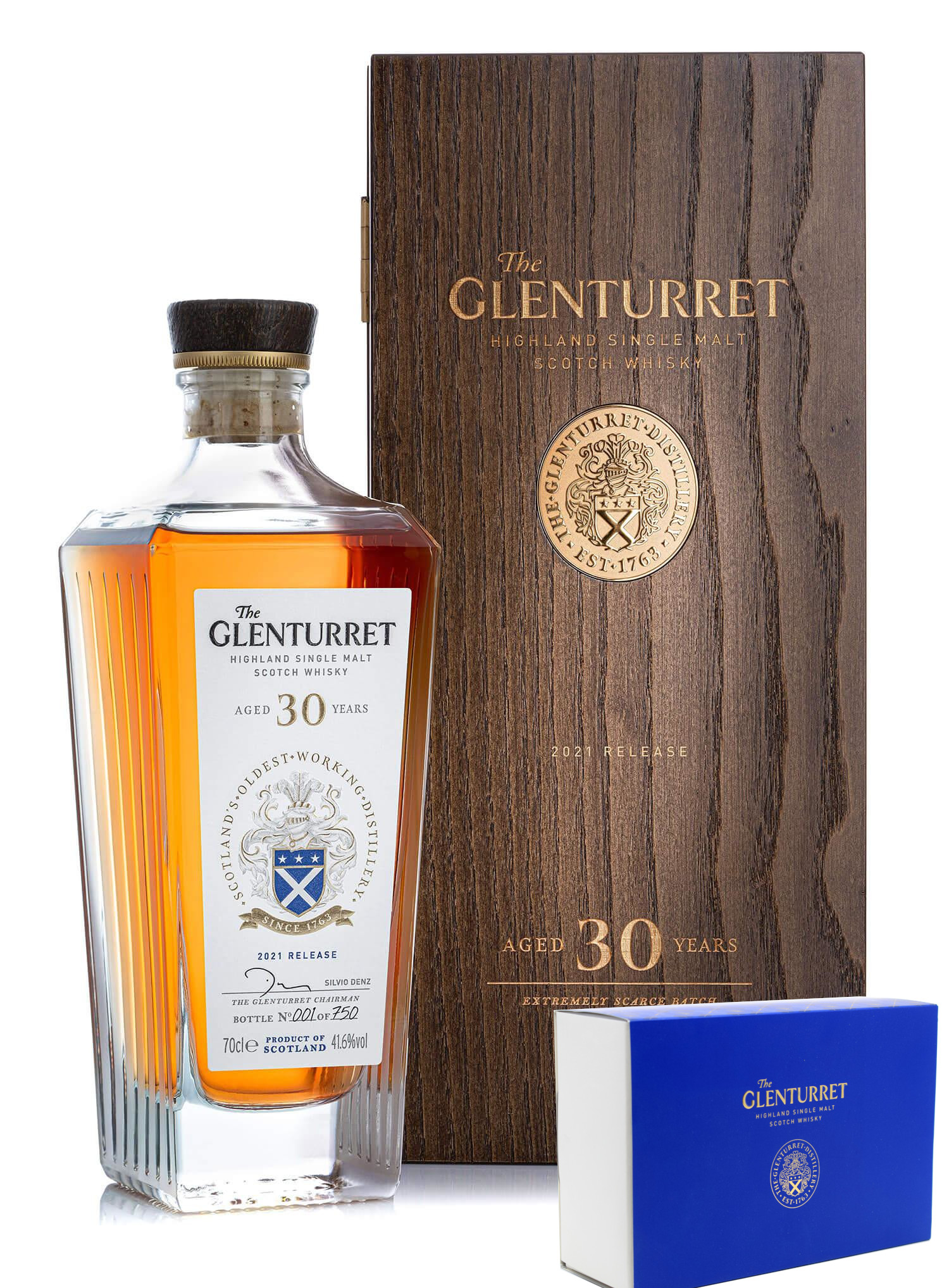 2021-30years-Pack_mini Glenturret 30 Jahre Release 2021 41,6% vol. + Glenturret Miniaturen Set