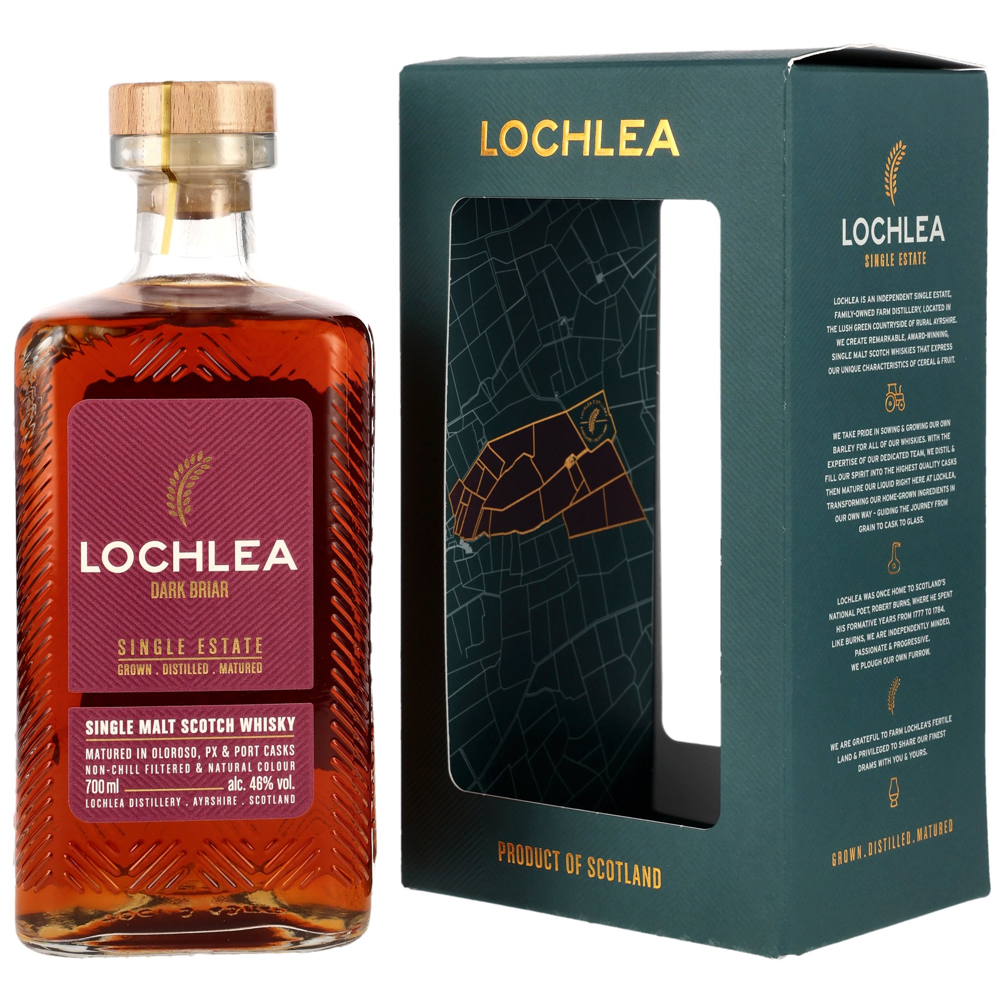 Lochlea Dark Briar - PX, Oloroso & Port Casks 46% vol.
