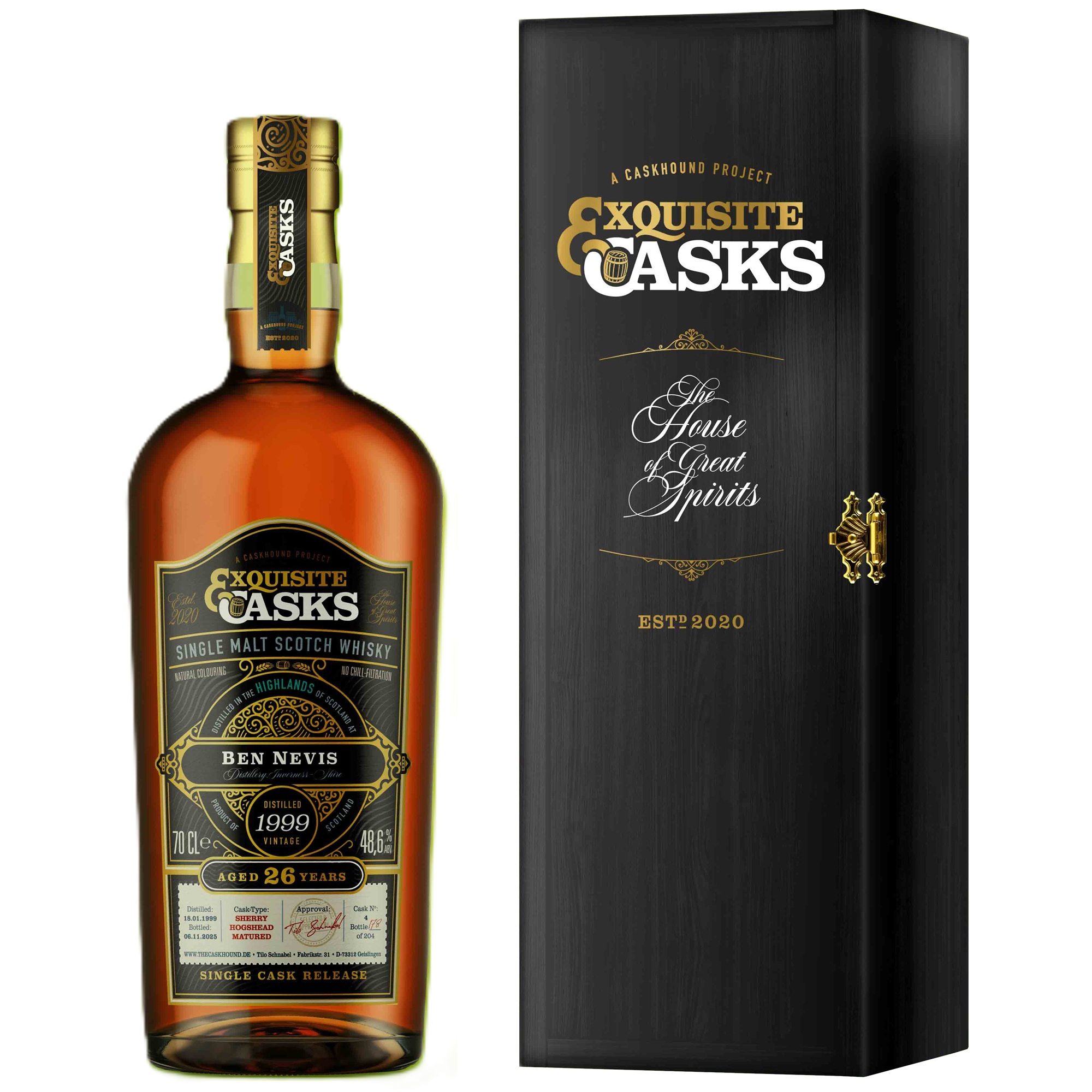 Ben Nevis 26 Jahre 1999/2025 Sherry Cask Caskhound Exquisite Casks 48,6% vol.