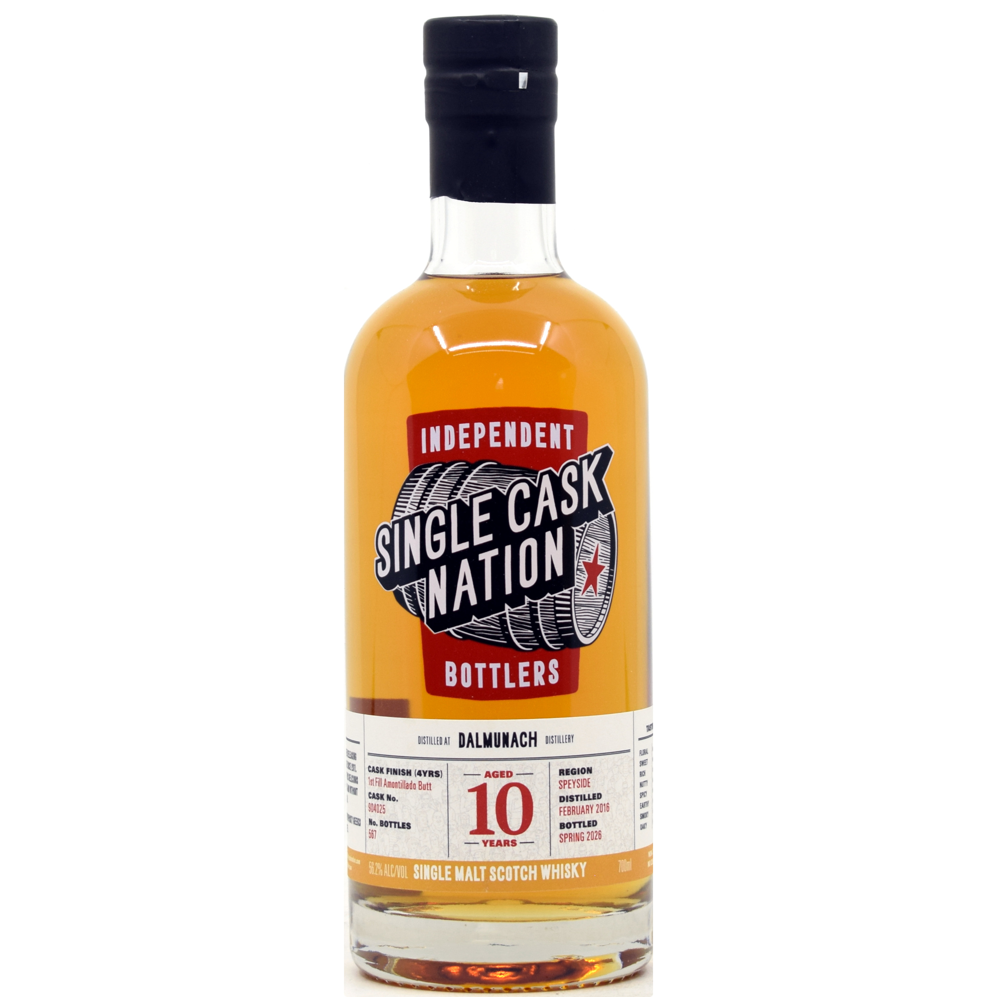 Dalmunach 10 Jahre 2016/2026 1st Fill Amontillado Single Cask Nation 56,2% vol.
