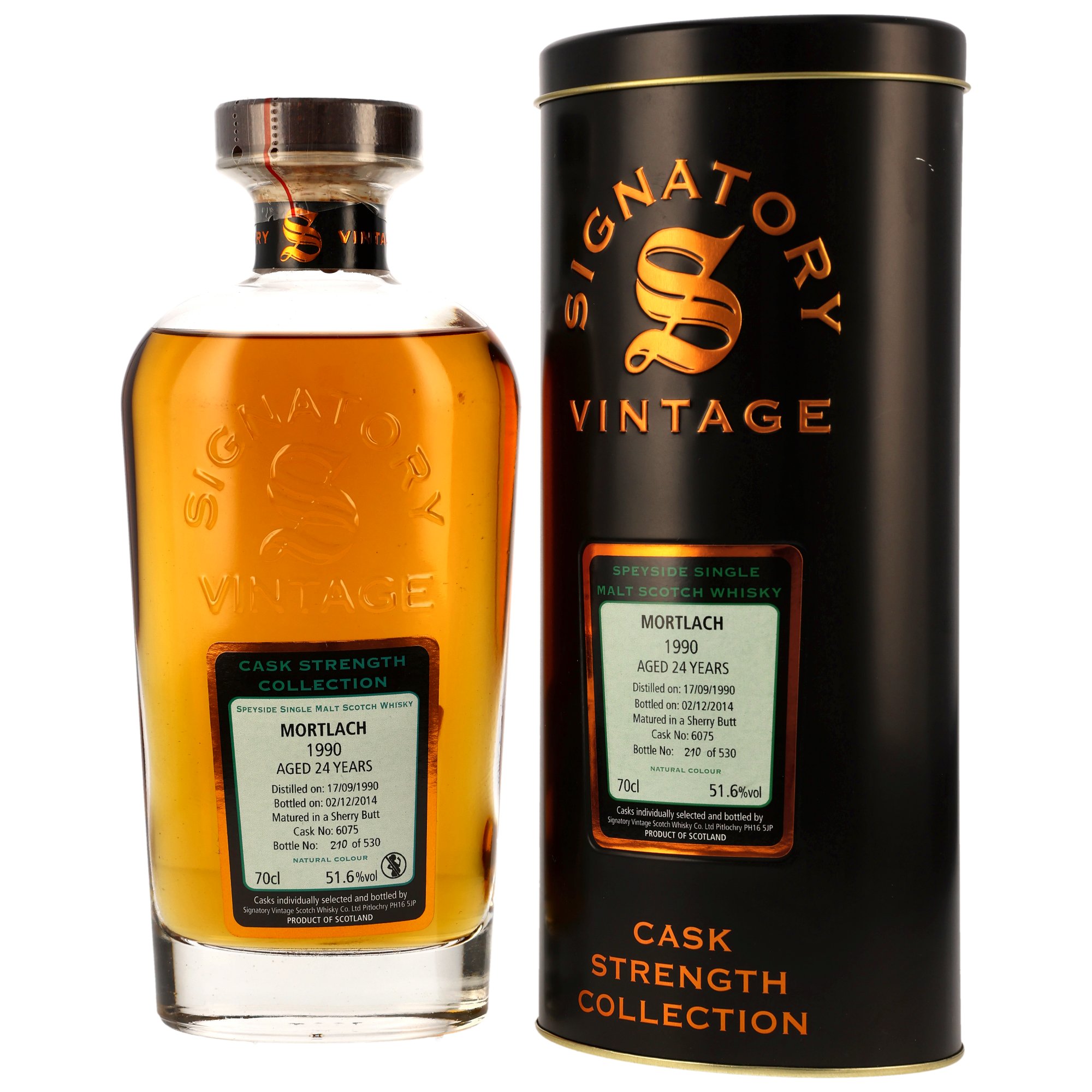 Mortlach 24 Jahre 1990/2014 Sherry Cask Signatory Cask Strength #6075 51,6% vol.