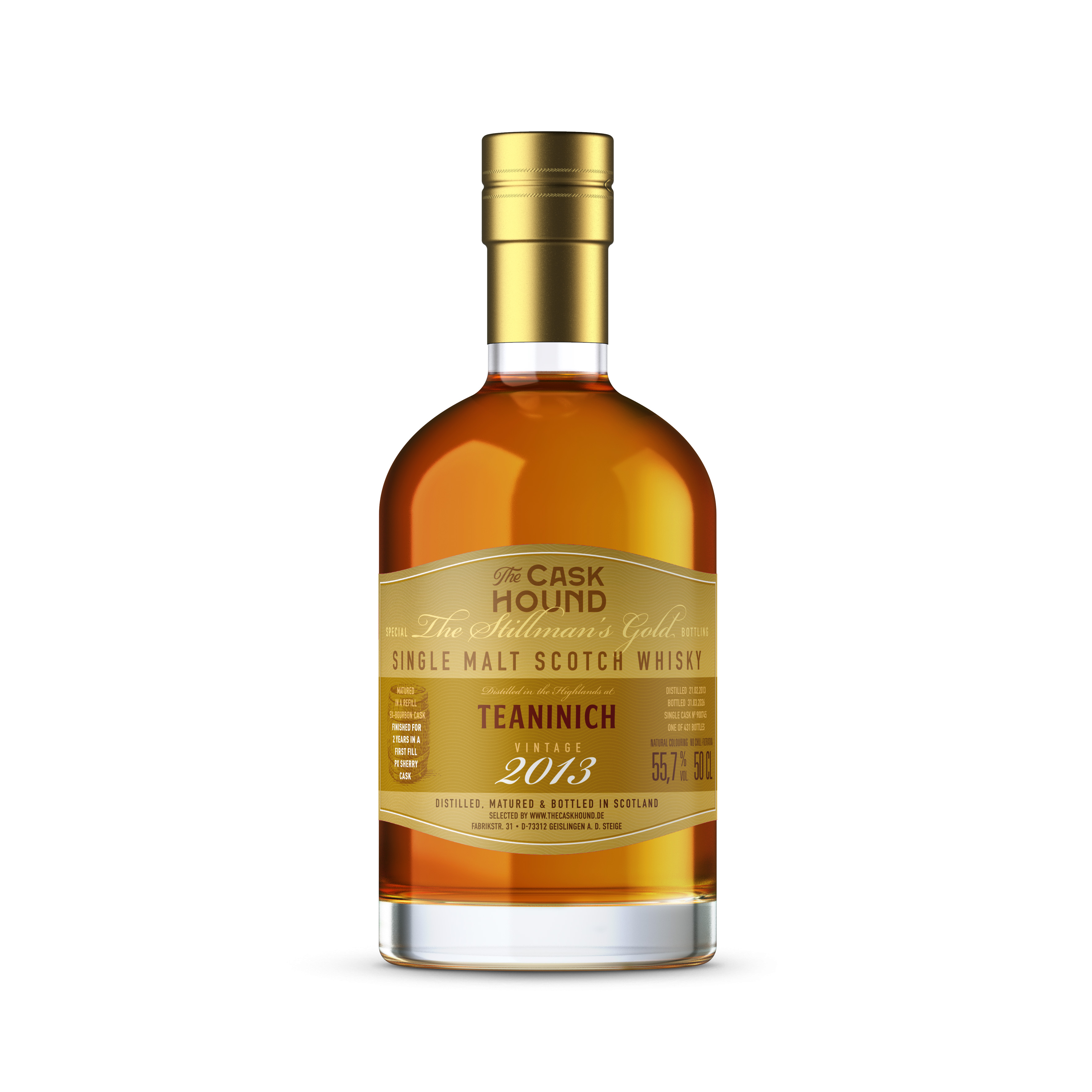 Teaninich 13 Jahre 2013/2026 1st Fill PX Sherry The Caskhound Stillman’s Gold 55,7% vol. 0,5 l