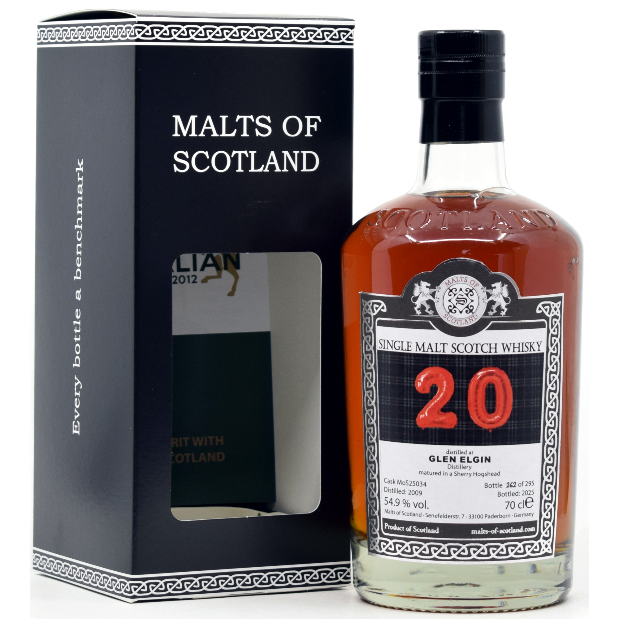 Glen Elgin 16 Jahre 2009/2025 Sherry Cask 20th Anniversary Malts of Scotland 54,9% vol.