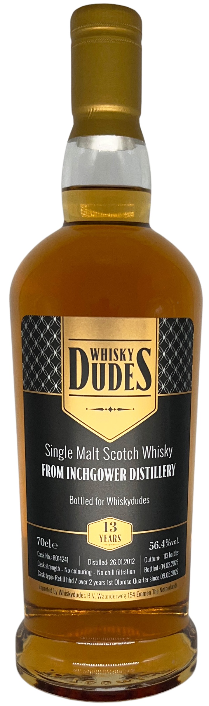 Inchgower-2012_8014241 Inchgower 13 Jahre 2012/2025 1st Fill Oloroso Sherry Whiskydudes 56,4% vol.