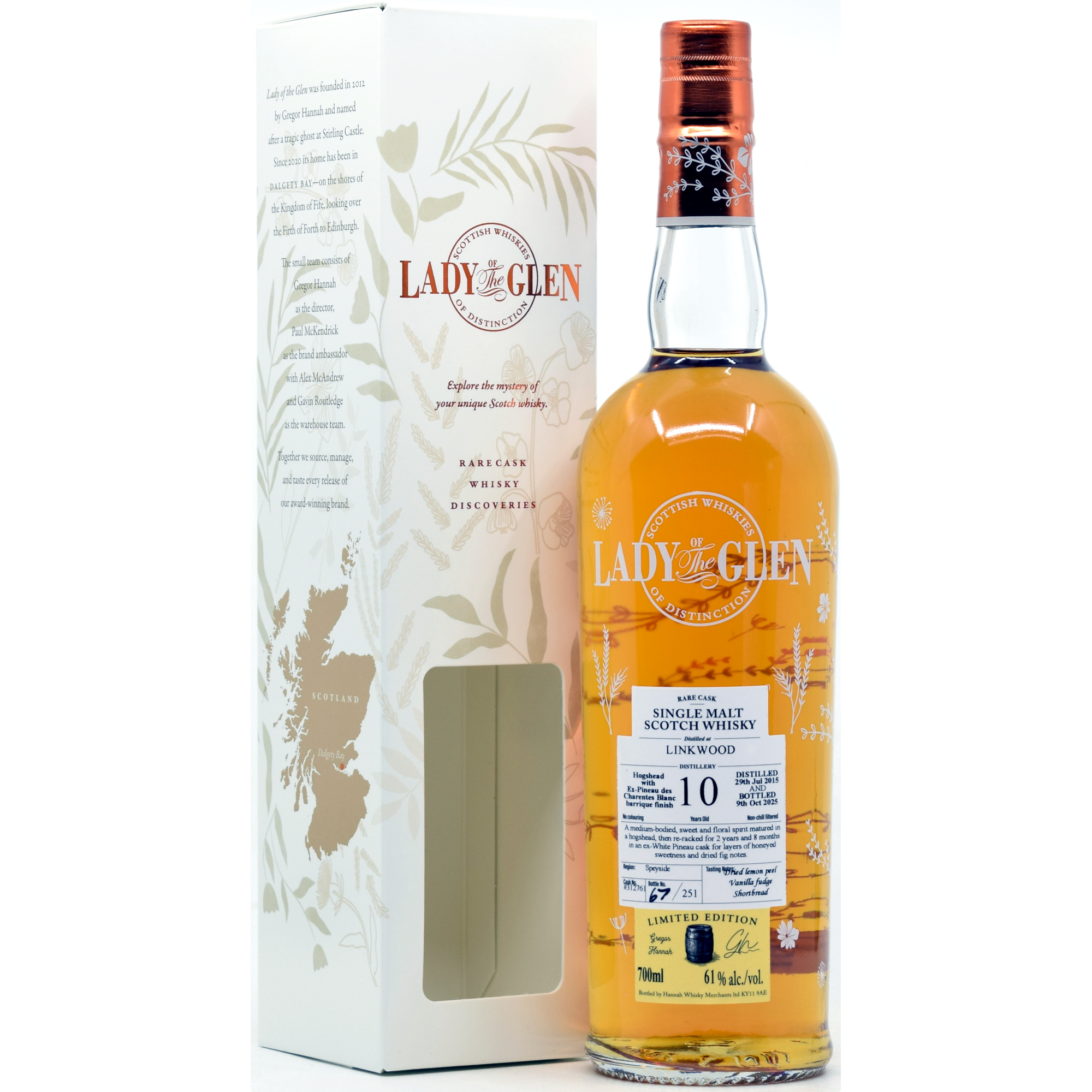 Linkwood 10 Jahre 2015/2025 Pineau des Charentes Blanc Lady of the Glen 61% vol.