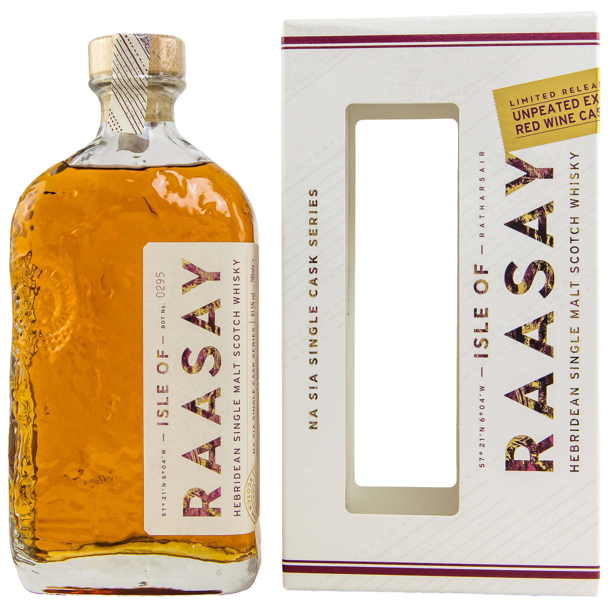 raasay_18_249 Isle of Raasay Unpeated 1st Bordeaux Red Wine Cask Na Sia Single Cask #18/249 61,5% vol.