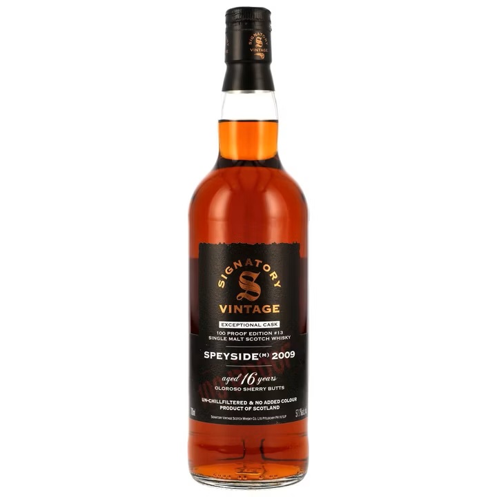 Speyside (M) 2009/2025 1st Fill Oloroso Signatory 100 Proof Exceptional Cask Edition #13 57,1% vol.
