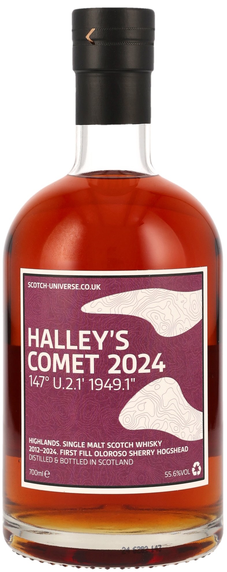 HALLEYS-COMET-2024 Halley's Comet 2024 2012/2024 1st Fill Oloroso Sherry Cask Scotch Universe 55,6% vol.