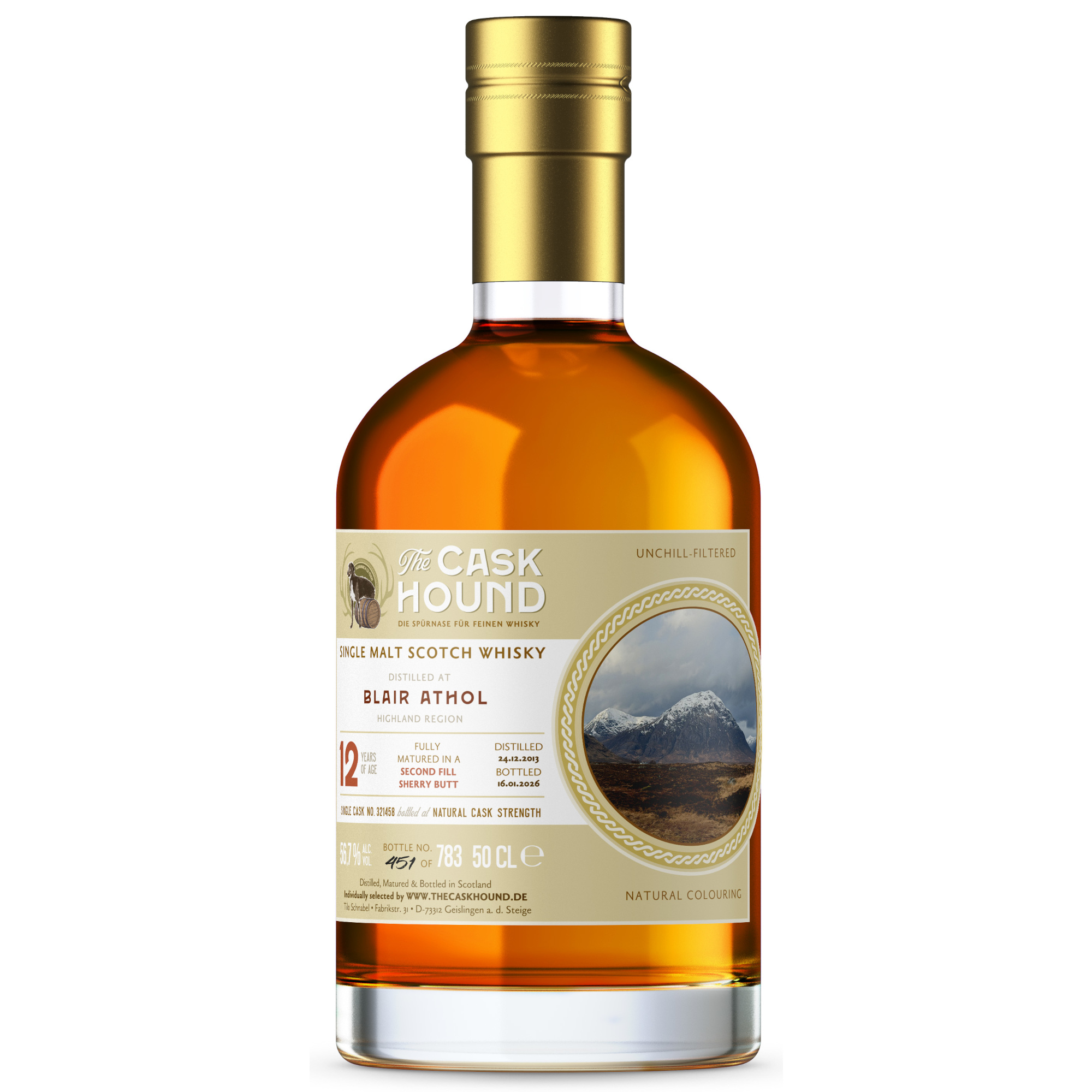 Blair Athol 12 Jahre 2013/2026 Sherry Cask The Caskhound 56,7% vol. 0,5 l