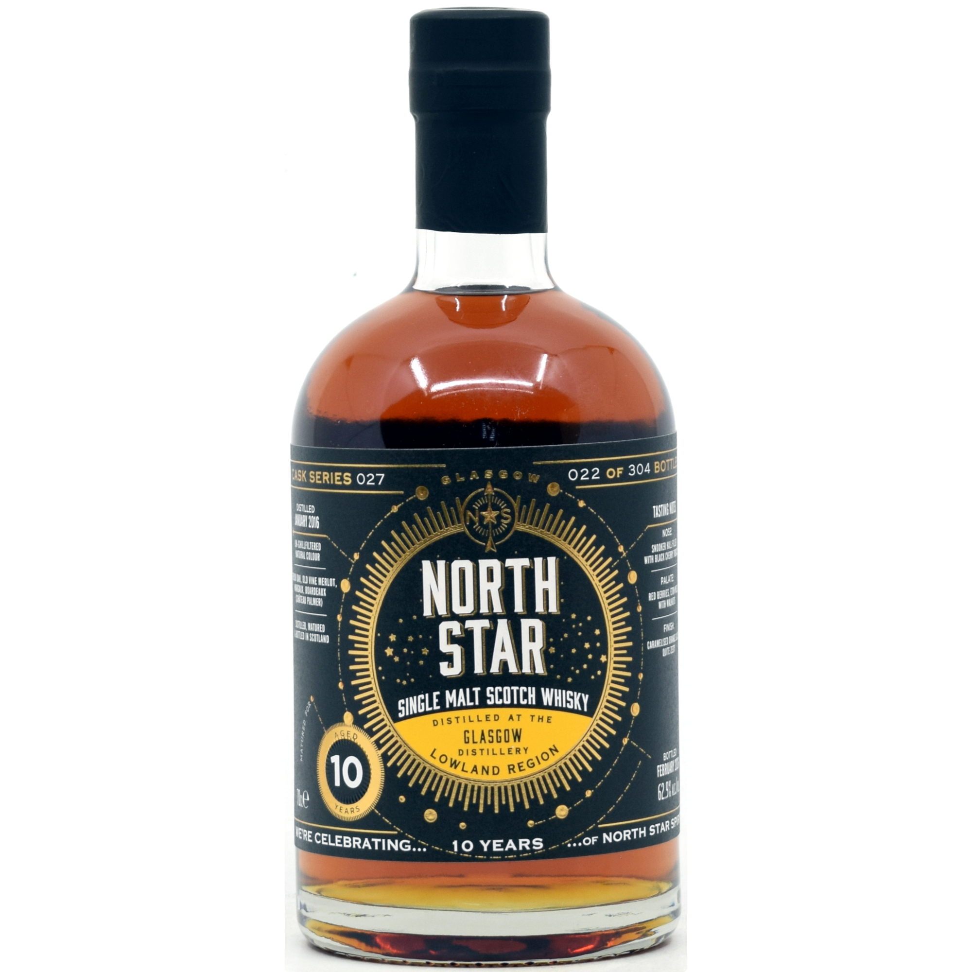 Glasgow 10 Jahre 2016/2026 Wine Cask North Star Spirits #027 62,9% vol.