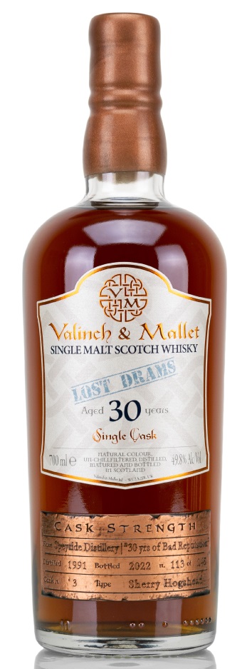 speyside_30_VM Speyside Distillery 30 Jahre 1991/2022 PX Sherry Cask Valinch & Mallet 49,8% vol.