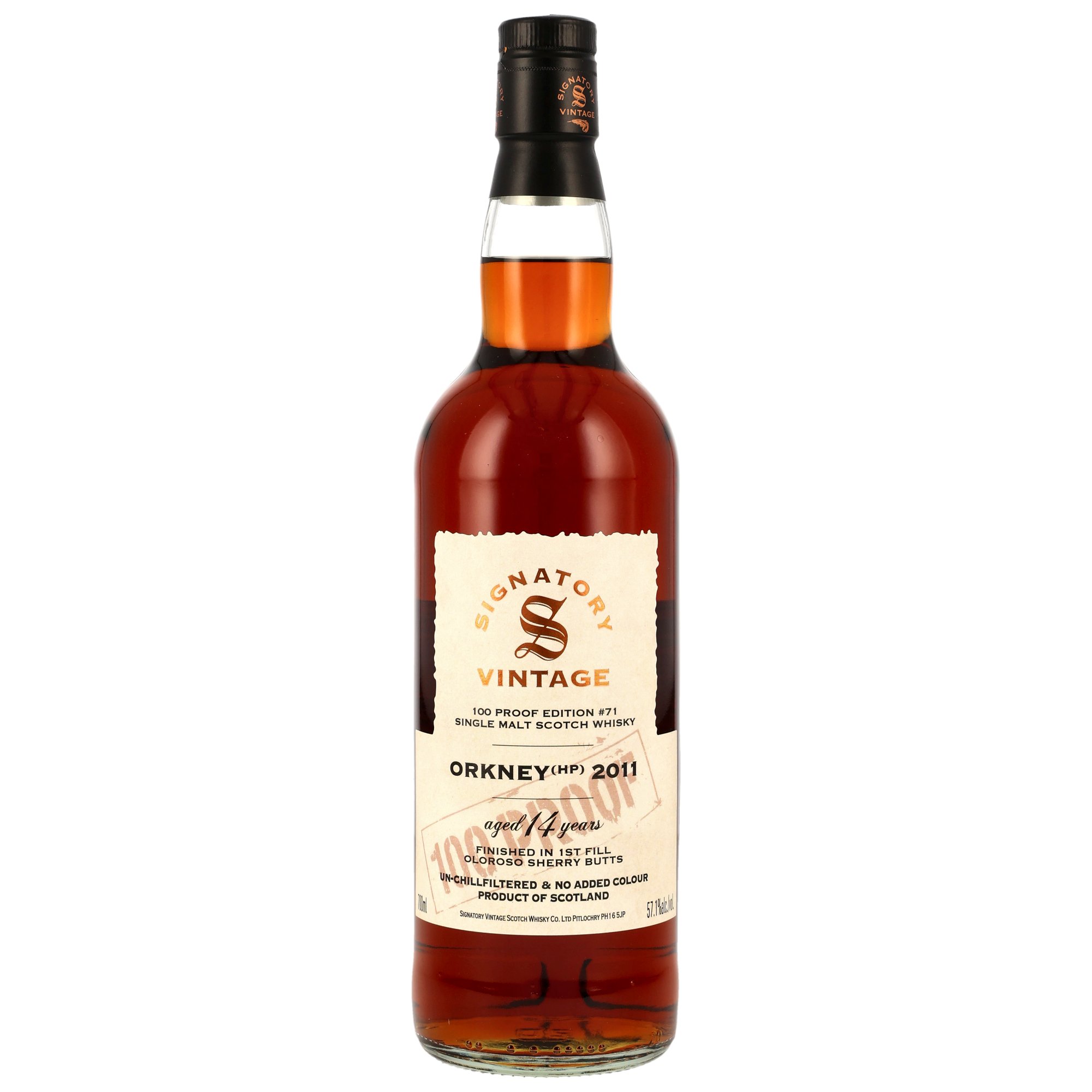 Orkney (HP) 2011/2026 1st Fill Oloroso Sherry Signatory Vintage 100 Proof #71 57,1% vol.