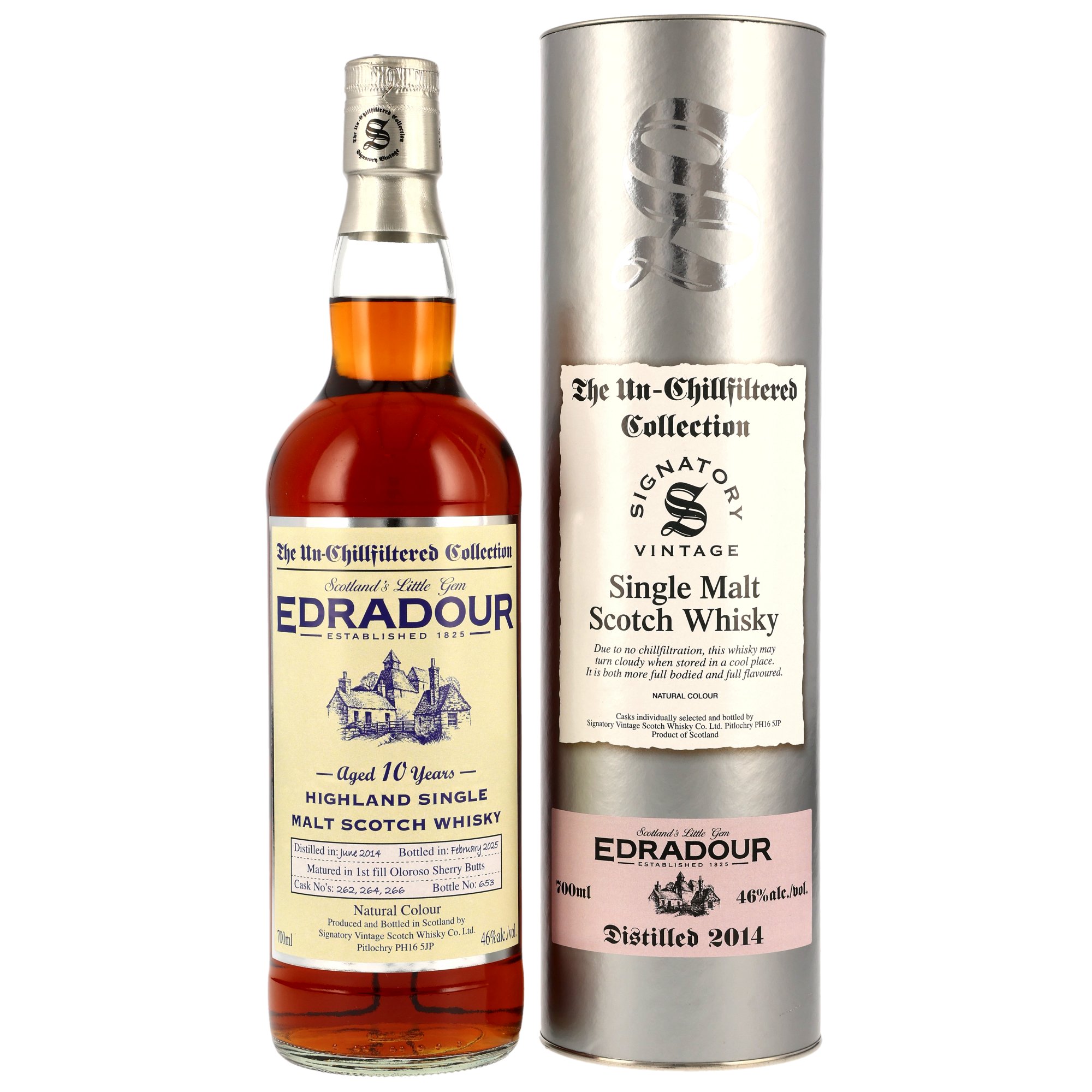 Edradour 10 Jahre 2014/2025 Signatory Vintage Un-Chillfiltered Collection 46% vol.