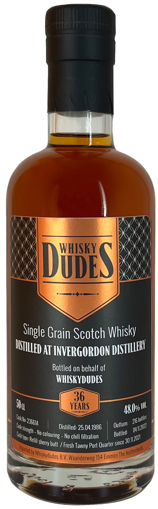 Invergordon-23661A Invergordon 36 Jahre 1986/2022 1st Fill Tawny Port Whiskydudes 48% vol.
