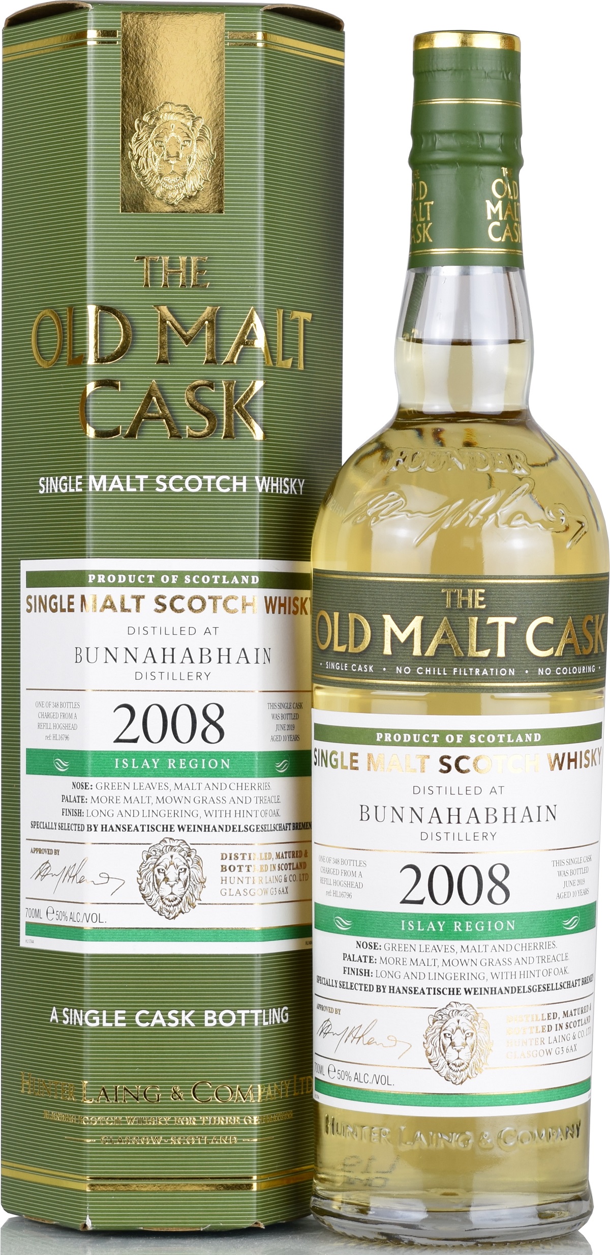 Bunnahabhain 10 Jahre 2008/2019 Hunter Laing Old Malt Cask 50% vol.