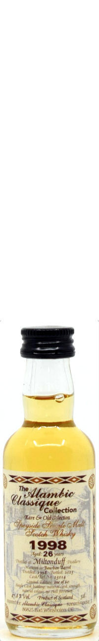 Miltonduff 26 Jahre 1998/2025 Alambic Classique 47,8% vol. Miniatur