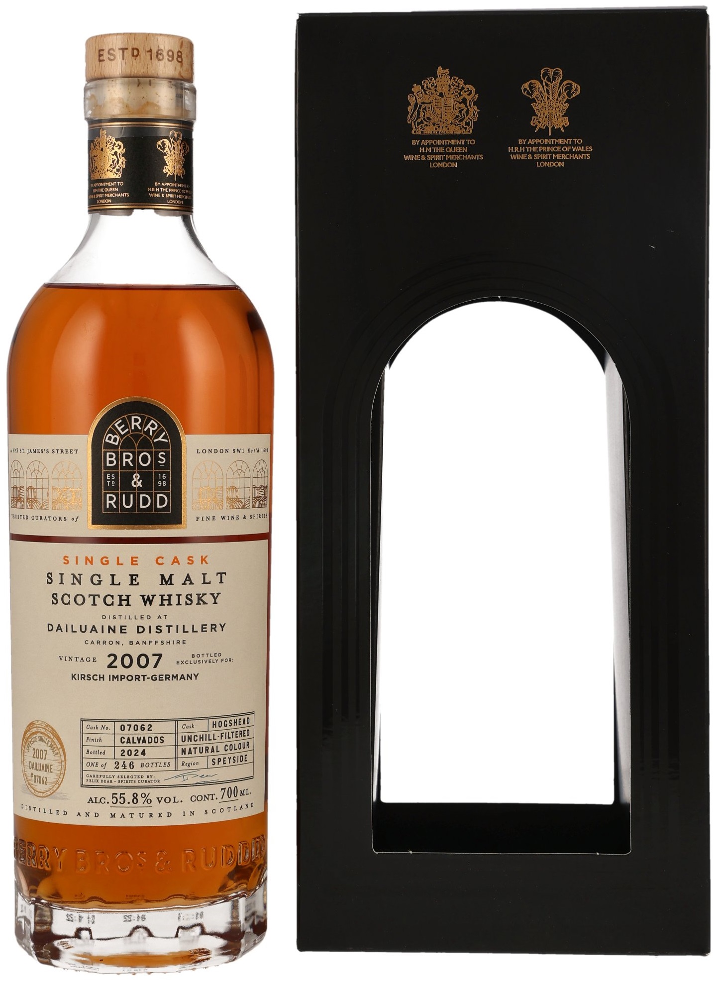 Dailuaine-2007-07062 Dailuaine 2007/2024 Calvados Cask Berry Bros. & Rudd #07062 55,8% vol.