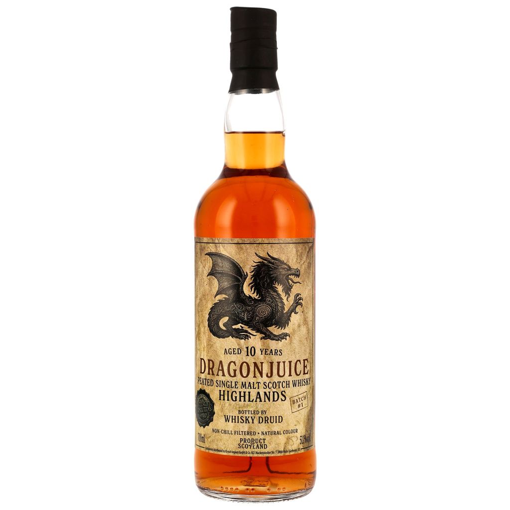 Dragonjuice Highlands 10 Jahre Oloroso & Ruby Port Whisky Druid #1 51,1% vol.