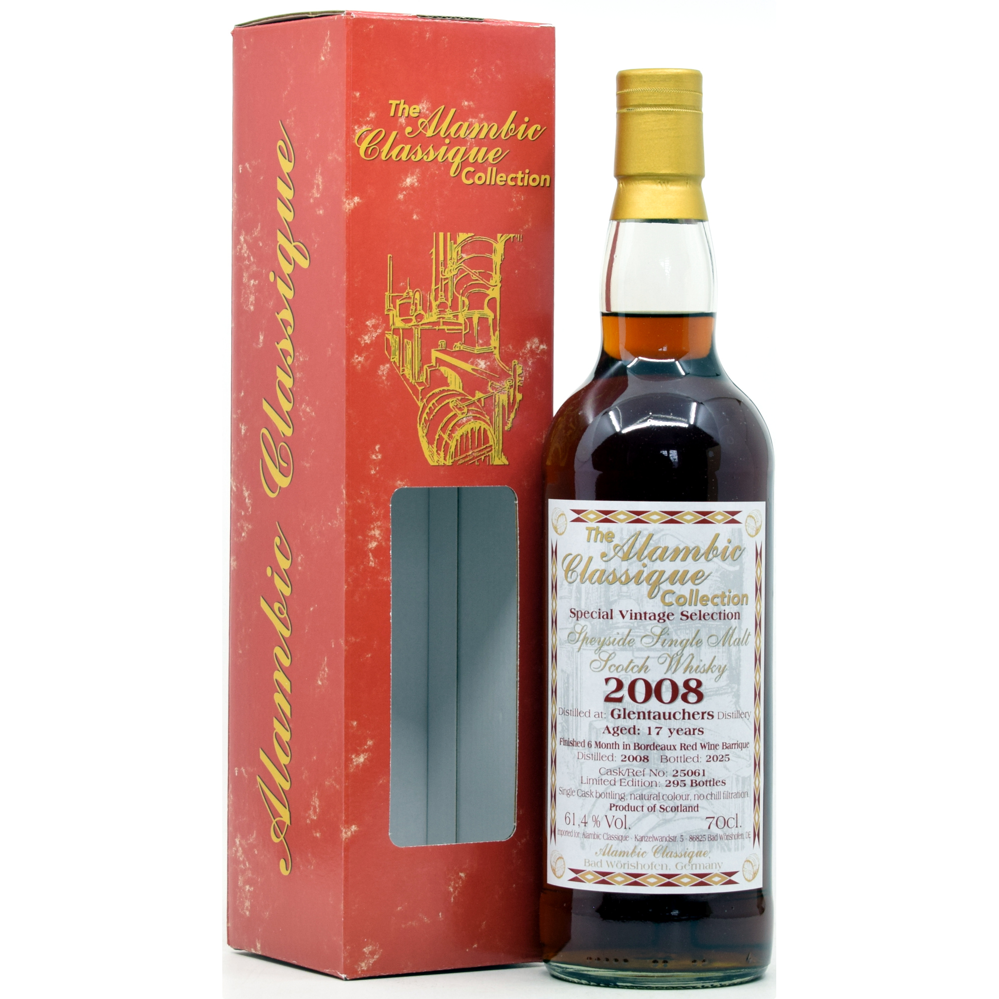 Glentauchers 17 Jahre 2008/2025 Bordeaux Redwine Cask Alambic Classique 61,4% vol.