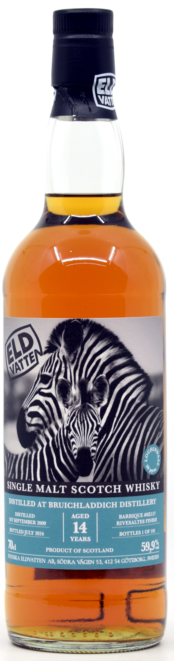 bruichladdich_14_SE Lochindaal / Bruichladdich 14 Jahre 2009/2024 Riversaltes Svenska Eldvatten 59,9% vol.