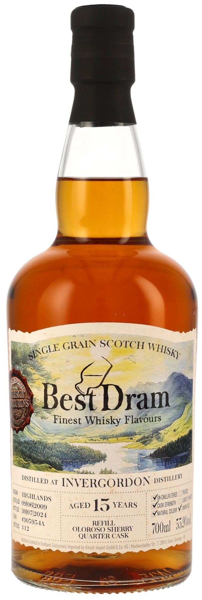 Invergordon-2009-BD Invergordon 15 Jahre 2009/2024 Sherry Cask Best Dram 55,9% vol.