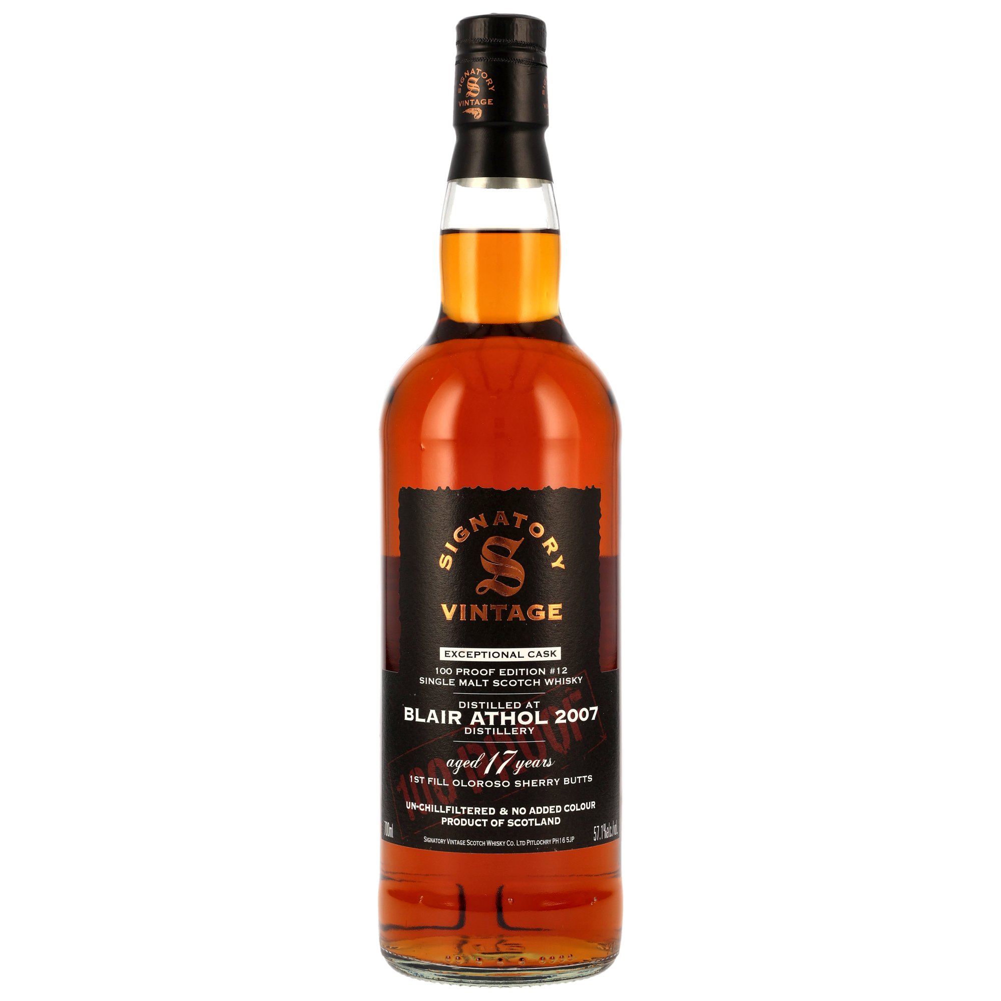 Blair Athol 2007/2025 1st Fill Oloroso Signatory 100 Proof Exceptional Cask Edition #12 57,1% vol.