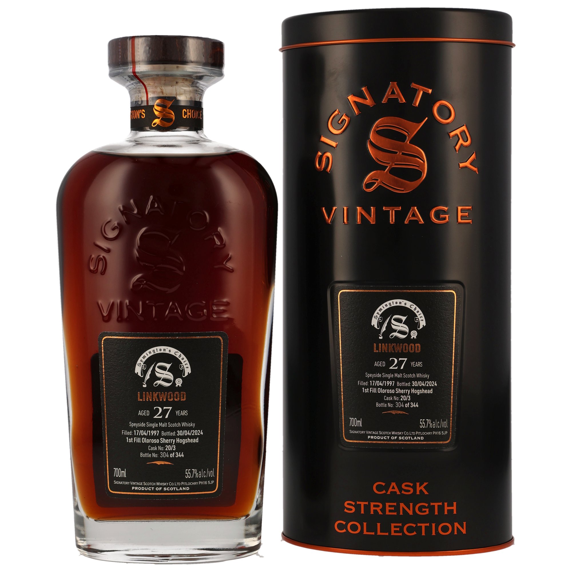 Linkwood-1997-20_3 Linkwood 27 Jahre 1997/2024 Symingtons Choice Signatory Cask Strength #20/3 55,7% vol.