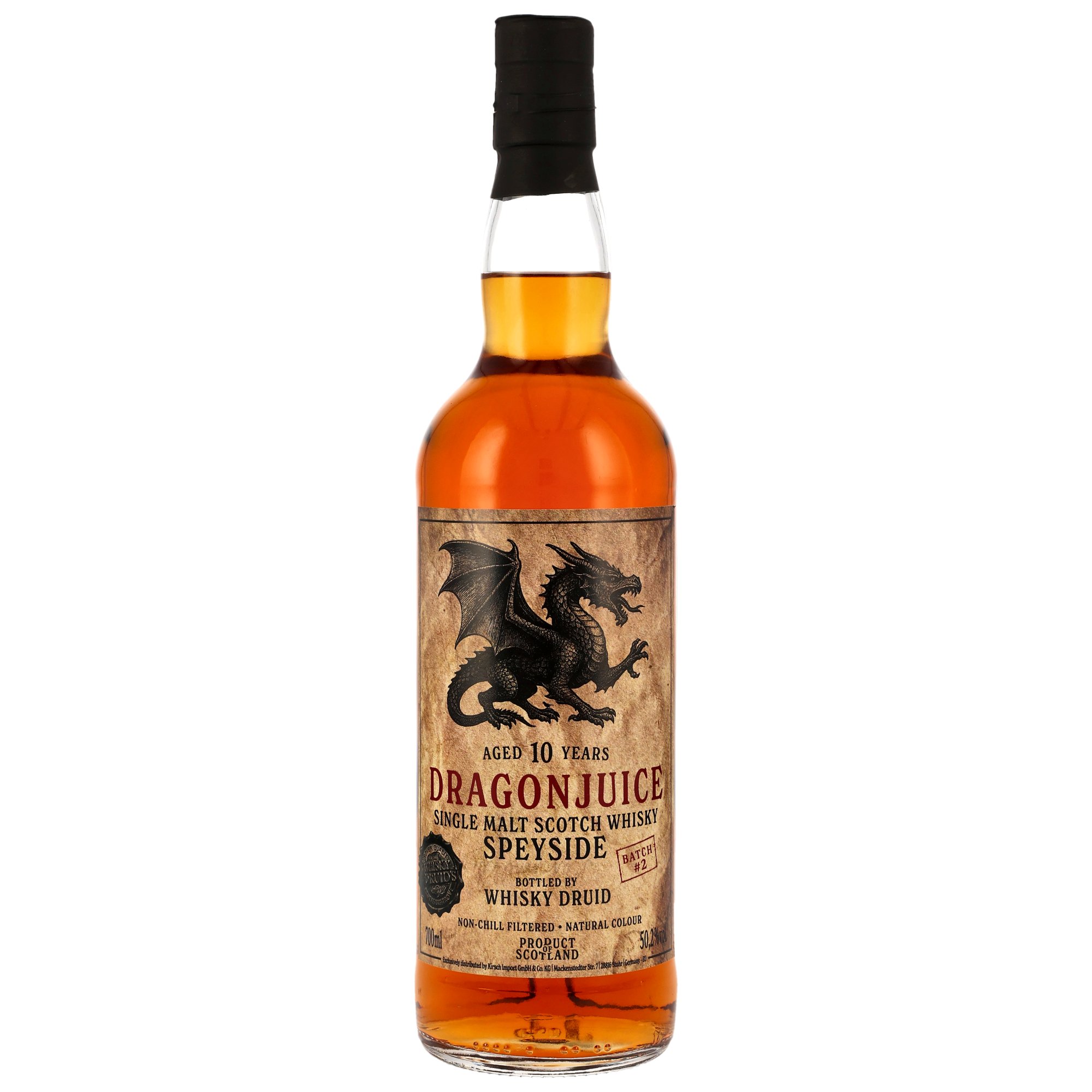 Dragonjuice Speyside 10 Jahre PX & Ruby Port Cask Whisky Druid #2 50,2% vol.