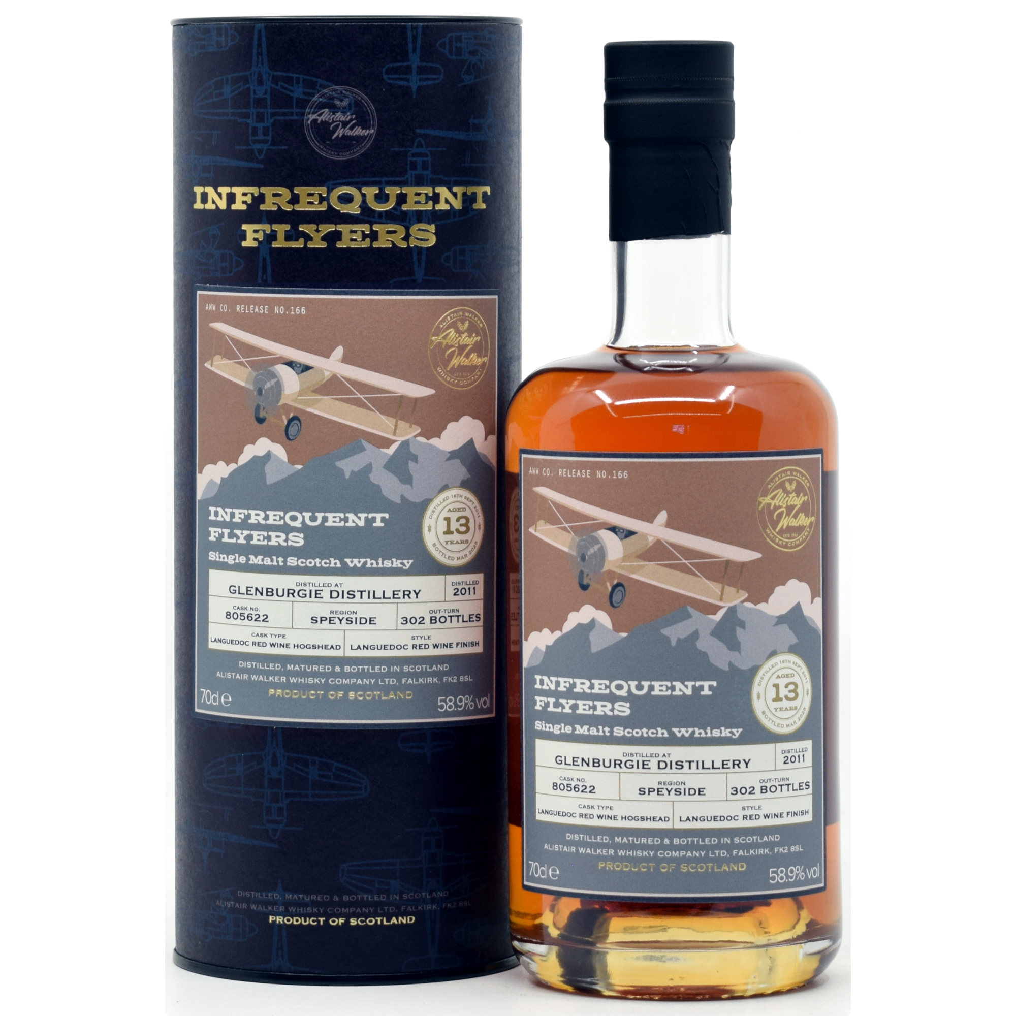 Glenburgie 13 Jahre 2011/2025 Languedoc Red Wine Alistair Walker Infrequent Flyers 58,9% vol.