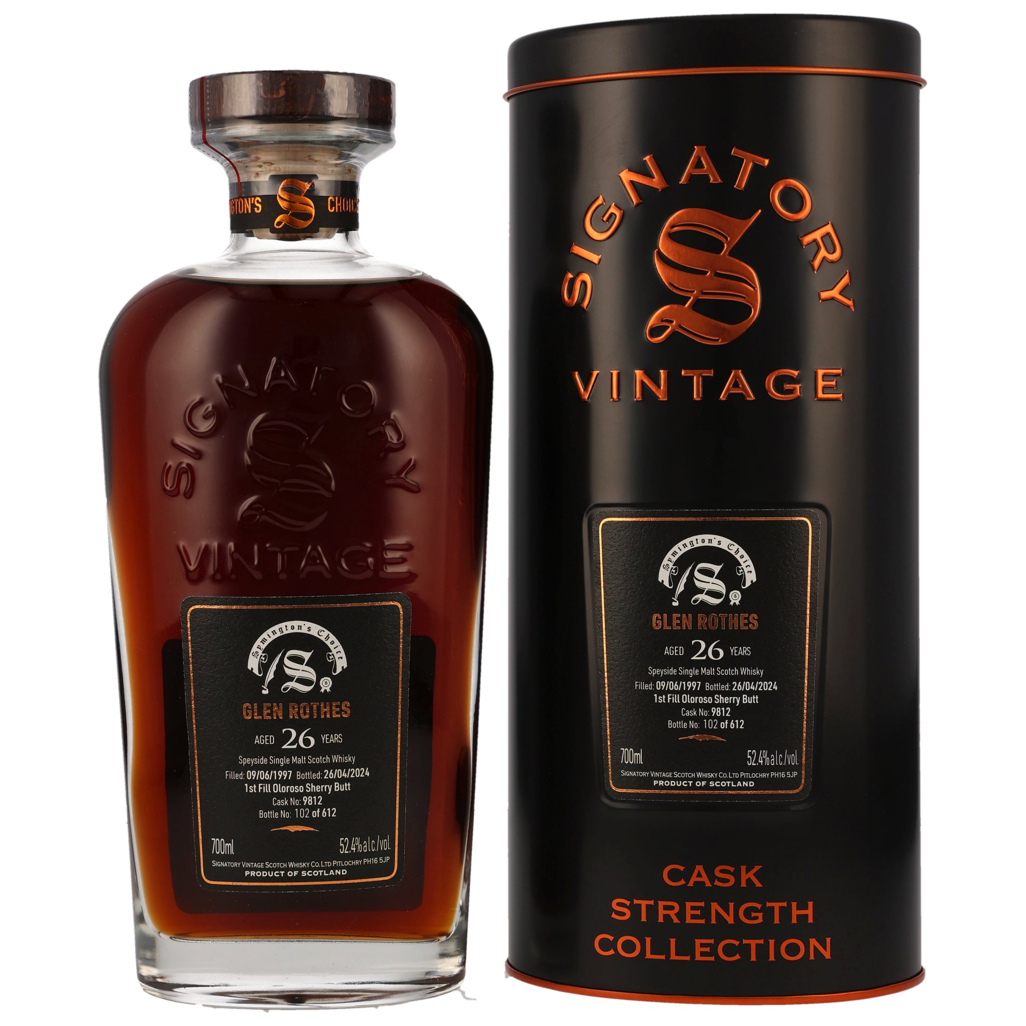 glenrothes-1997-709812 Glenrothes 26 Jahre 1997/2024 Symingtons Choice Signatory Cask Strength #9812 52,4% vol.