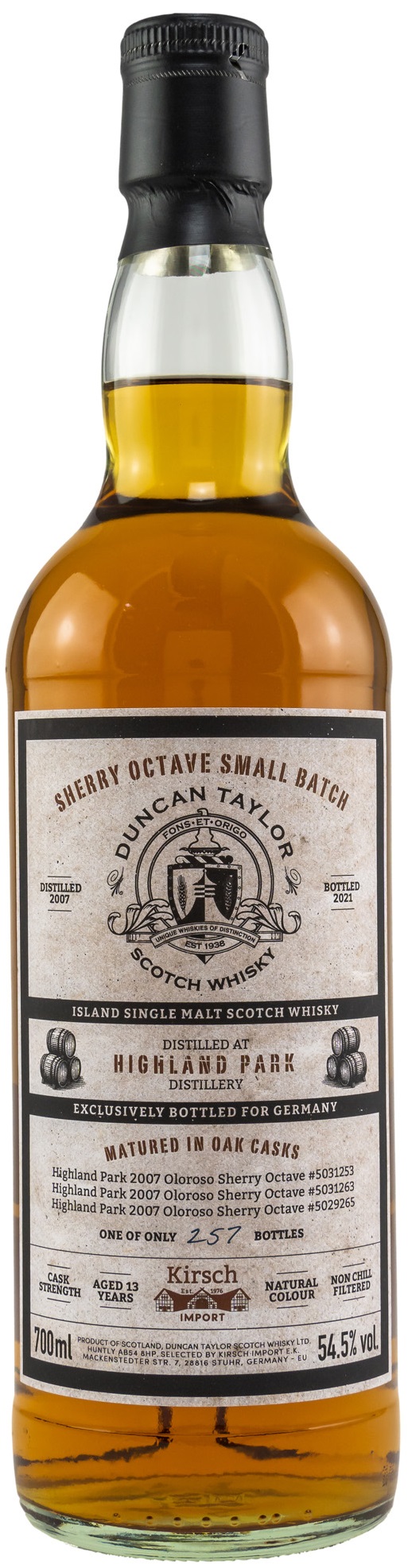 highland_park_dt_sb Highland Park 2007/2021 Duncan Taylor Sherry Octave Small Batch 54,5% vol.