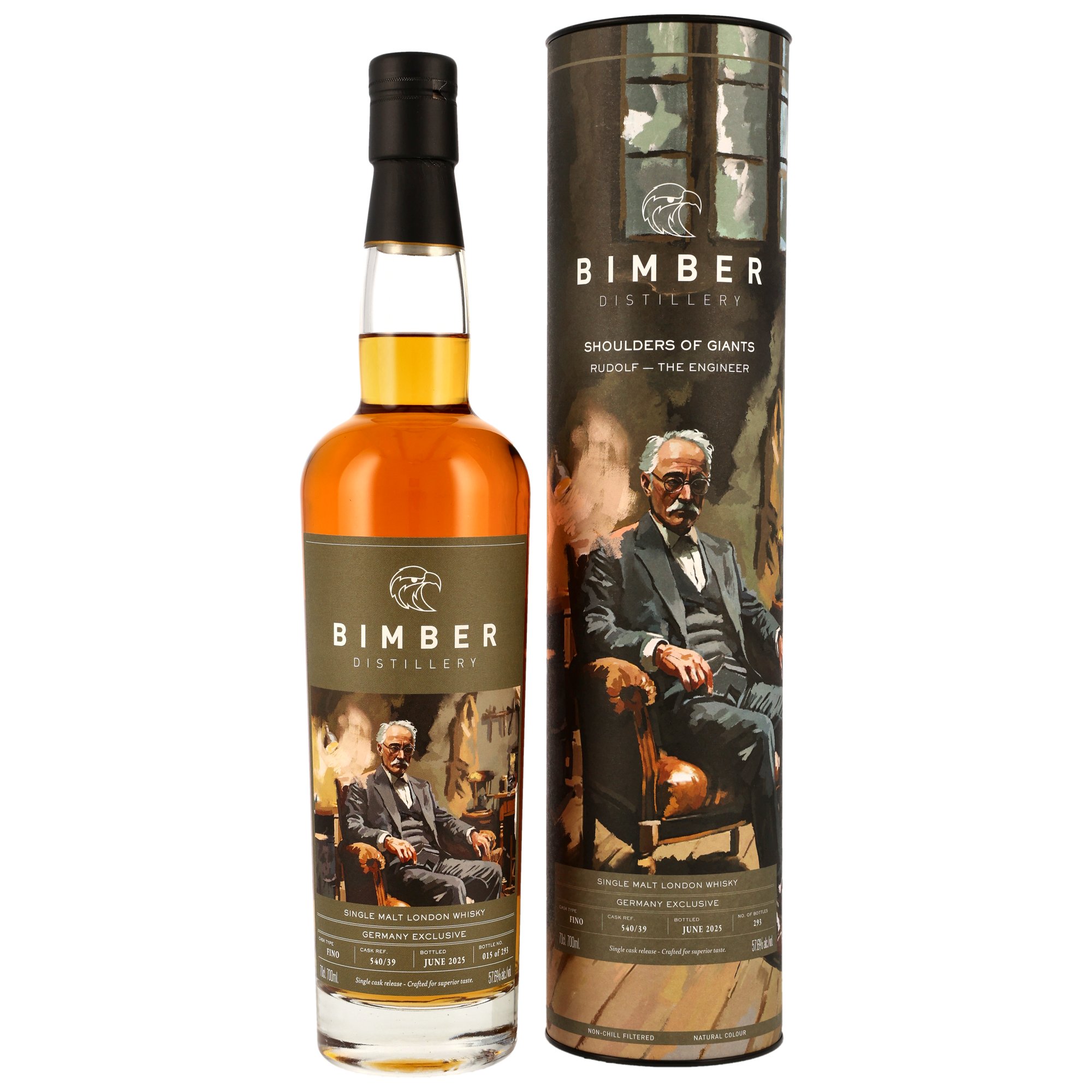 Bimber Fino Sherry Cask #540/39 (Rudolf) Germany Edition 2025: Shoulders of Giants 57,6% vol.