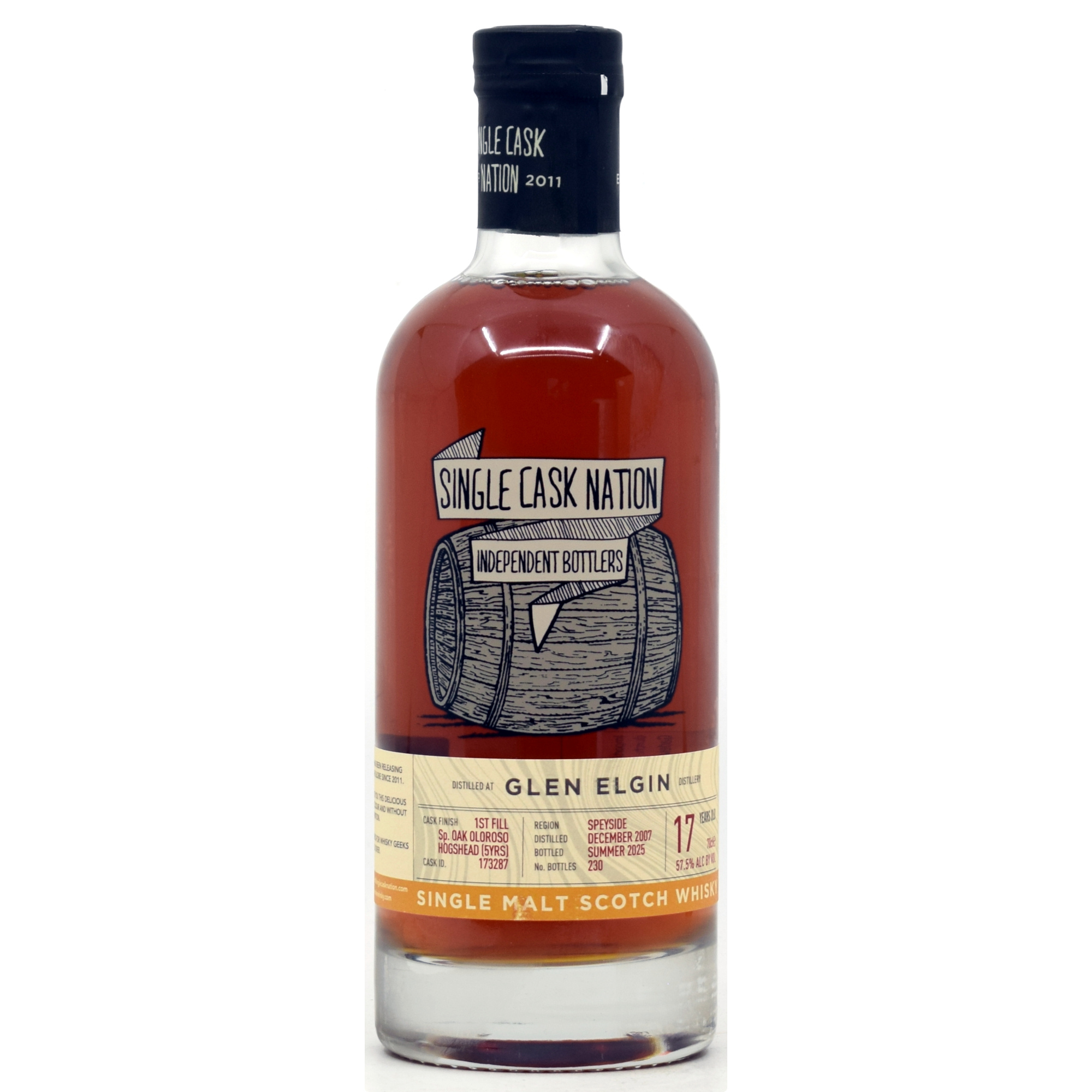 Glen Elgin 17 Jahre 2007/2025 1st Fill Oloroso Sherry Single Cask Nation 57,5% vol