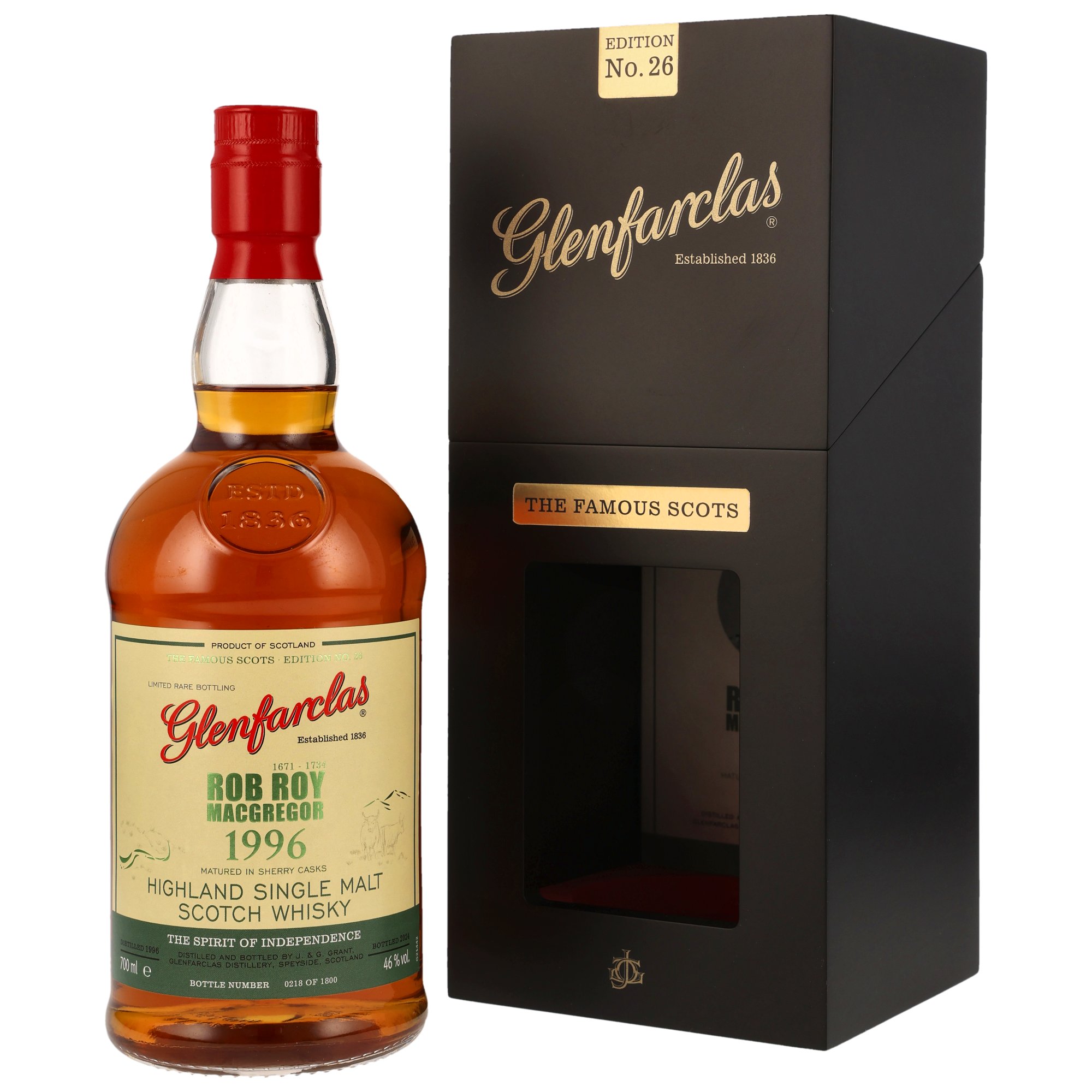 Glenfarclas-1996-no26 Glenfarclas 1996/2024 The Famous Scots No. 26 Rob Roy 46% vol.