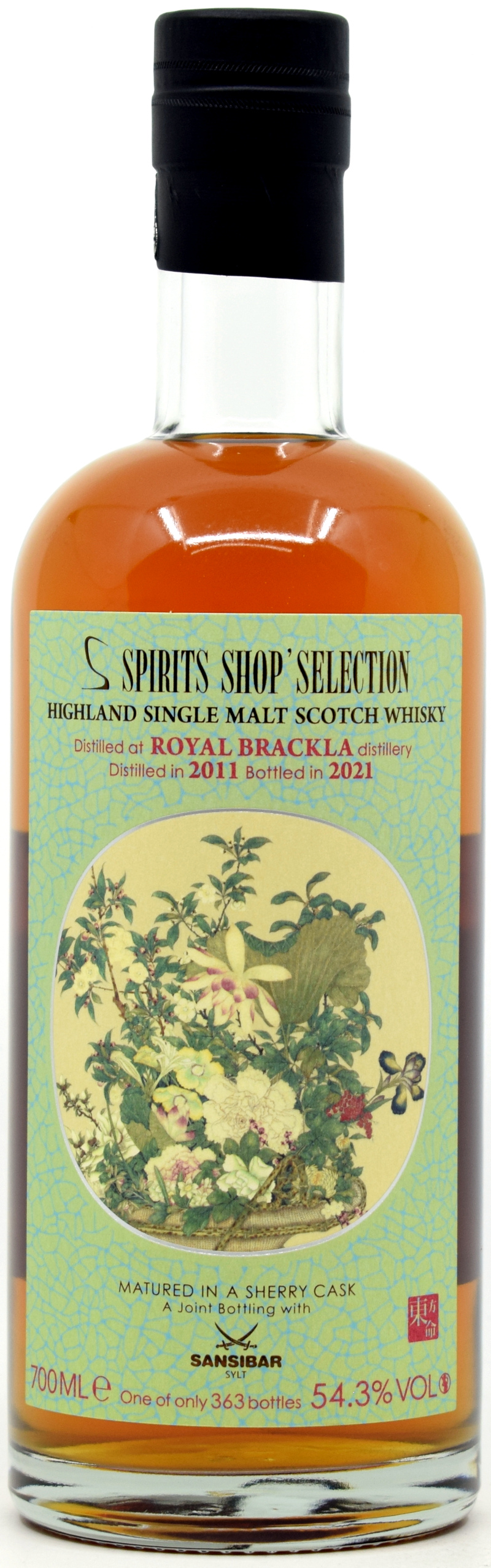 brackla_2011_sb_sss Royal Brackla 2011/2021 Sherry Cask S-Spirits Shop Selection Flowers Label 54,3% vol.