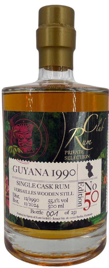 guyana_50 Guyana (Versailles Wooden Pot Still) 1990/2024 Rum Club Private Edition #50 55,1% vol.