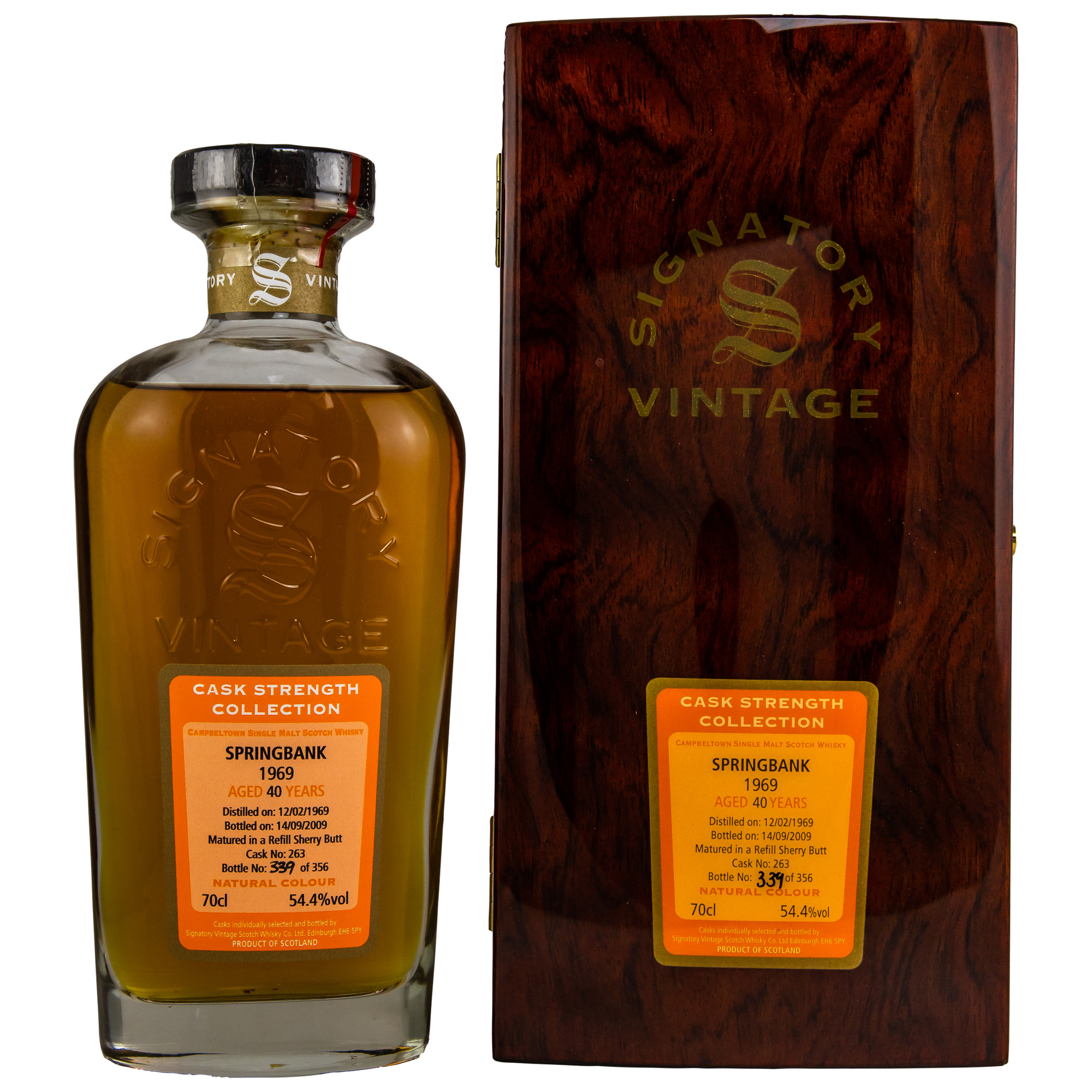 Springbank-1969-SV Springbank 40 Jahre 1969/2009 Signatory Vintage Cask Strength Collection #263 54,4% vol.