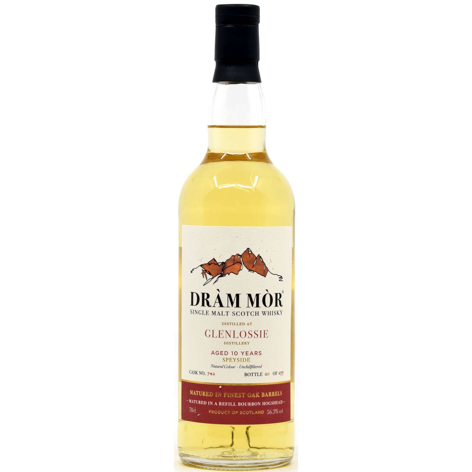 Glenlossie 10 Jahre /2025 Bourbon Single Cask #742 Dram Mor 56,3% vol