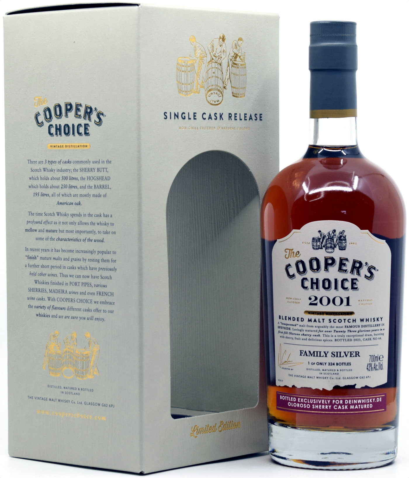 family_silver_2001_CC Cooper’s Choice Family Silver 23 Jahre 2001/2025 Oloroso Sherry for deinwhisky.de 43% vol.